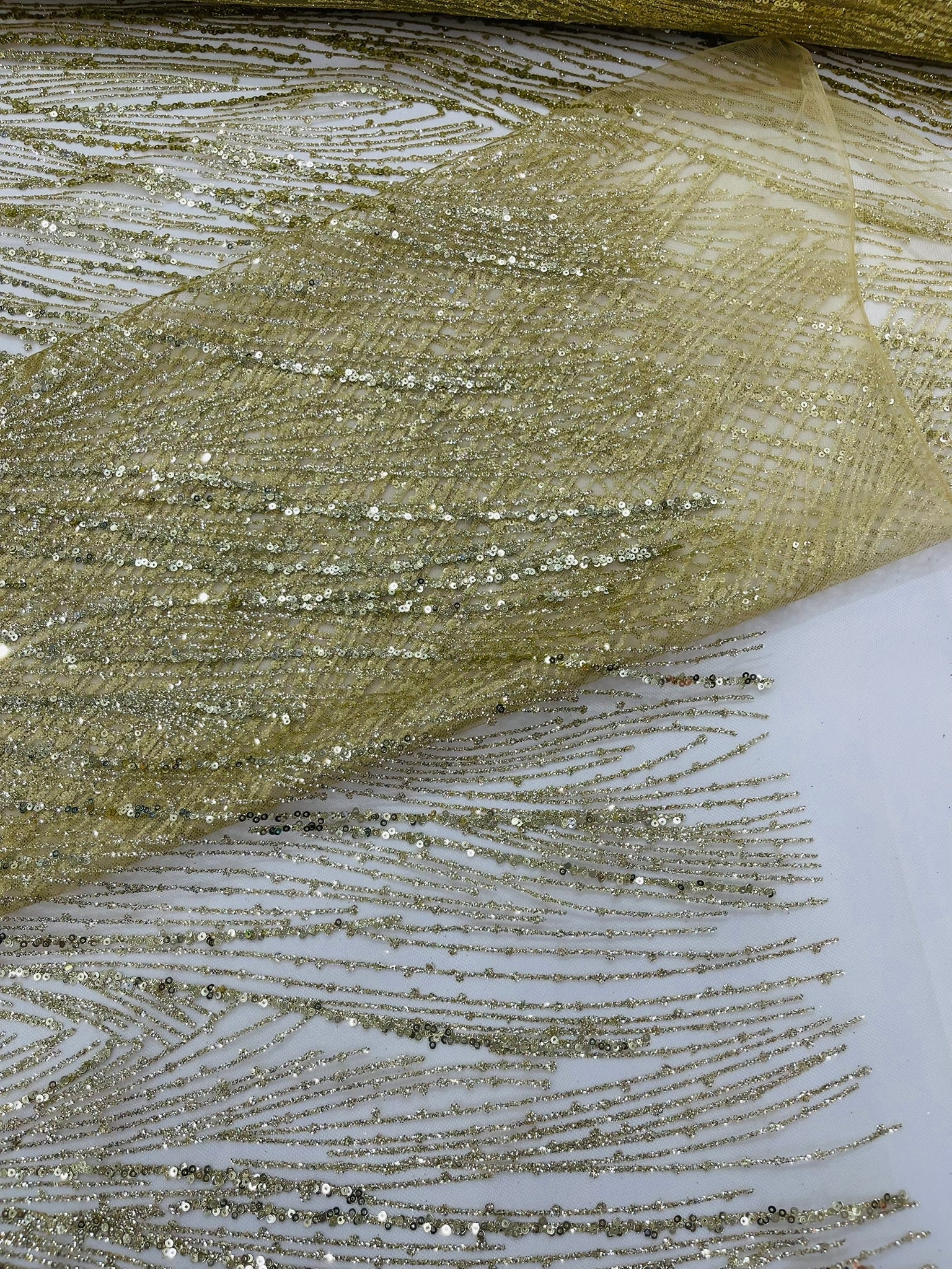 Fashion Glitter Design On A Mesh Lace Fabric| New Creations Fabric & Foam Inc. - New Creations Fabric & Foam Inc