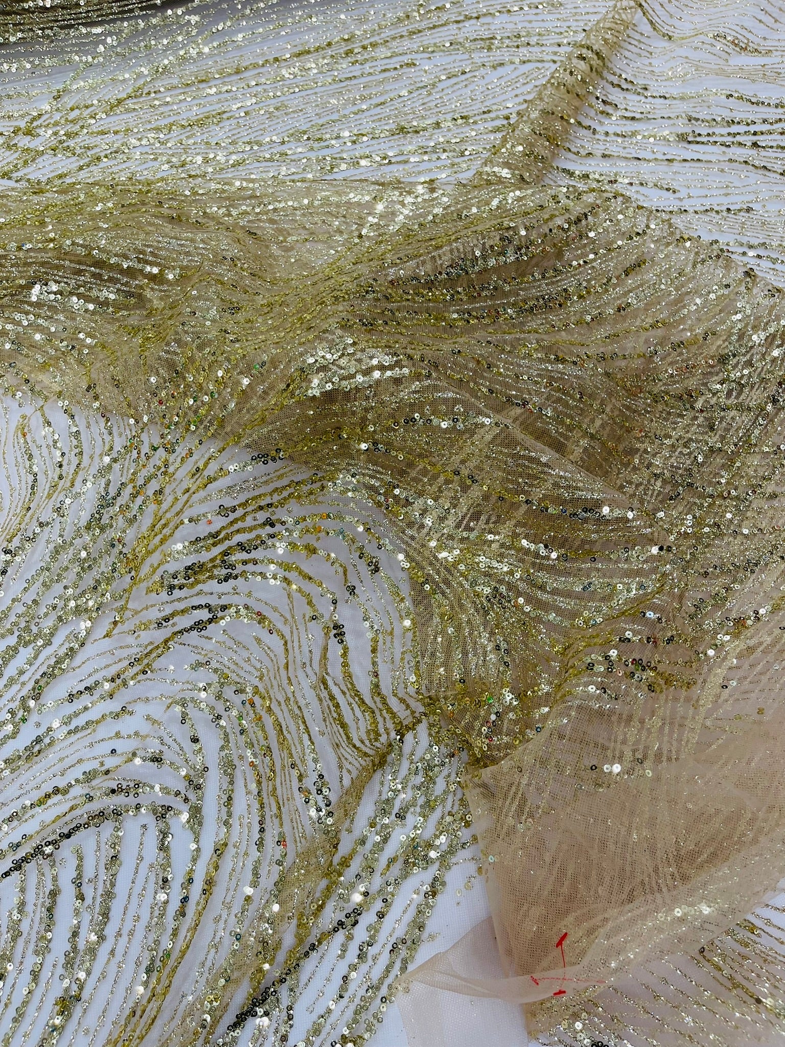 Fashion Glitter Design On A Mesh Lace Fabric| New Creations Fabric & Foam Inc. - New Creations Fabric & Foam Inc