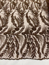 Feather and Vine Beaded Lace Fabric 54” Wide| New Creations Fabric & Foam Inc. - New Creations Fabric & Foam Inc