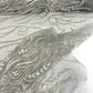 FEATHER BEADED LACE ON MESH FABRIC (By The Yard) - New Creations Fabric & Foam Inc