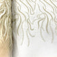 FEATHER BEADED LACE ON MESH FABRIC (By The Yard) - New Creations Fabric & Foam Inc