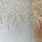 FEATHER BEADED LACE ON MESH FABRIC (By The Yard) - New Creations Fabric & Foam Inc