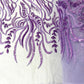 FEATHER BEADED LACE ON MESH FABRIC (By The Yard) - New Creations Fabric & Foam Inc