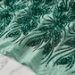 Feather Damask Sequin Stretch Mesh Fabric by the Yard 54” Wide – Iridescent Floral Sequin Fabric for Prom Dresses, Bridal Gowns & Luxury Fashion - New Creations Fabric & Foam Inc