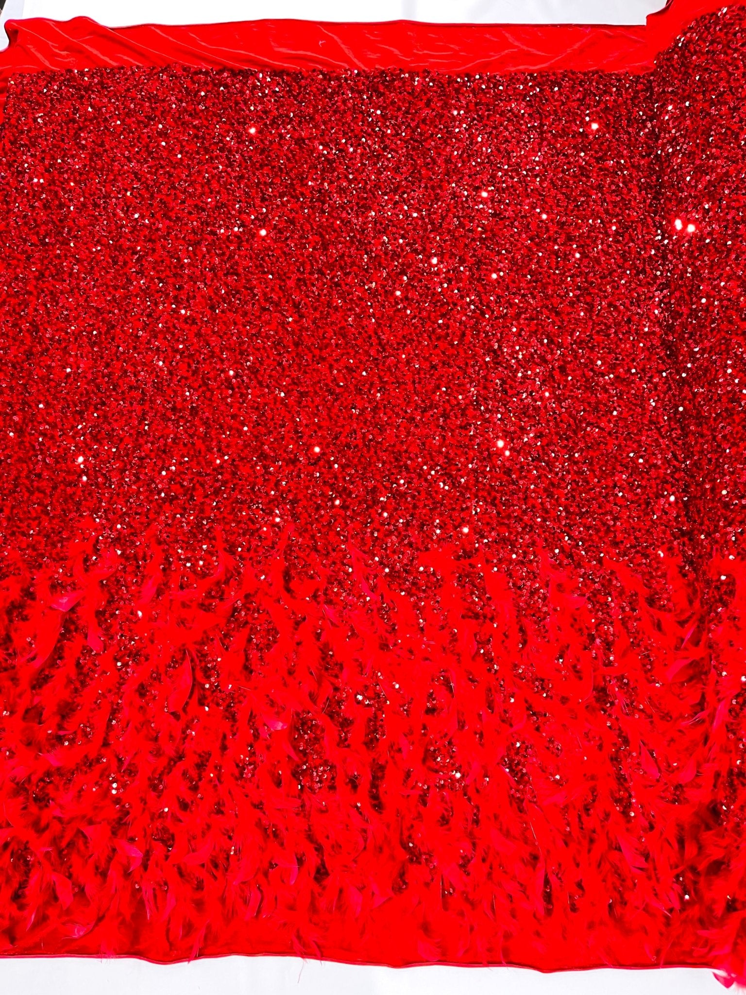 Feather Sequin Velvet Fabric 54" Wide| New Creations Fabric & Foam Inc. - New Creations Fabric & Foam Inc