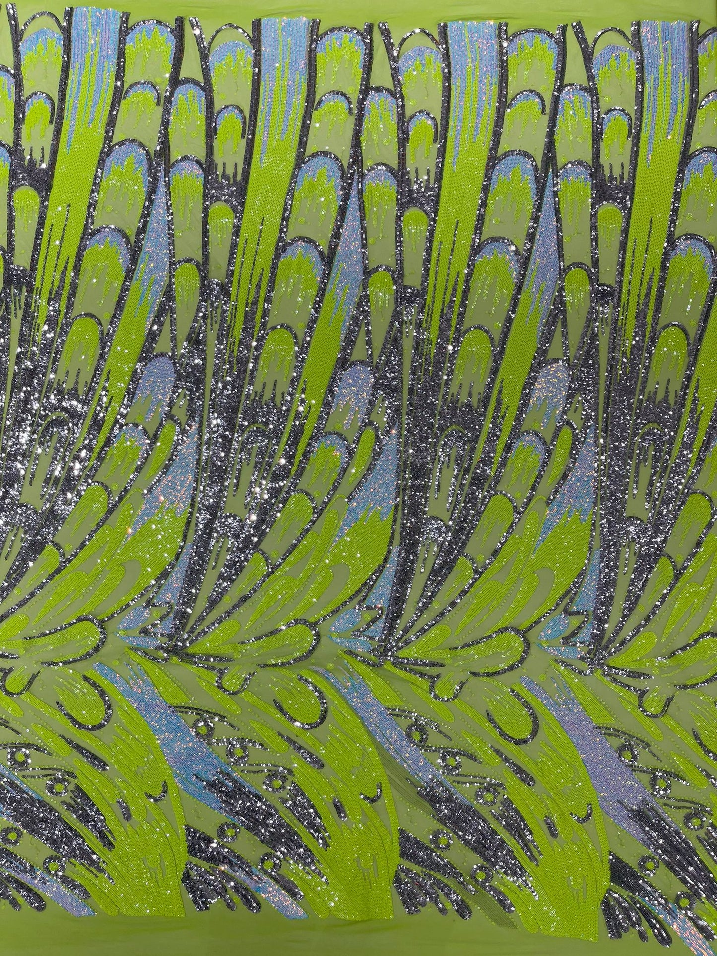 Feather Wing Sequin Fabric 54” Wide| New Creations Fabric & Foam Inc. - New Creations Fabric & Foam Inc