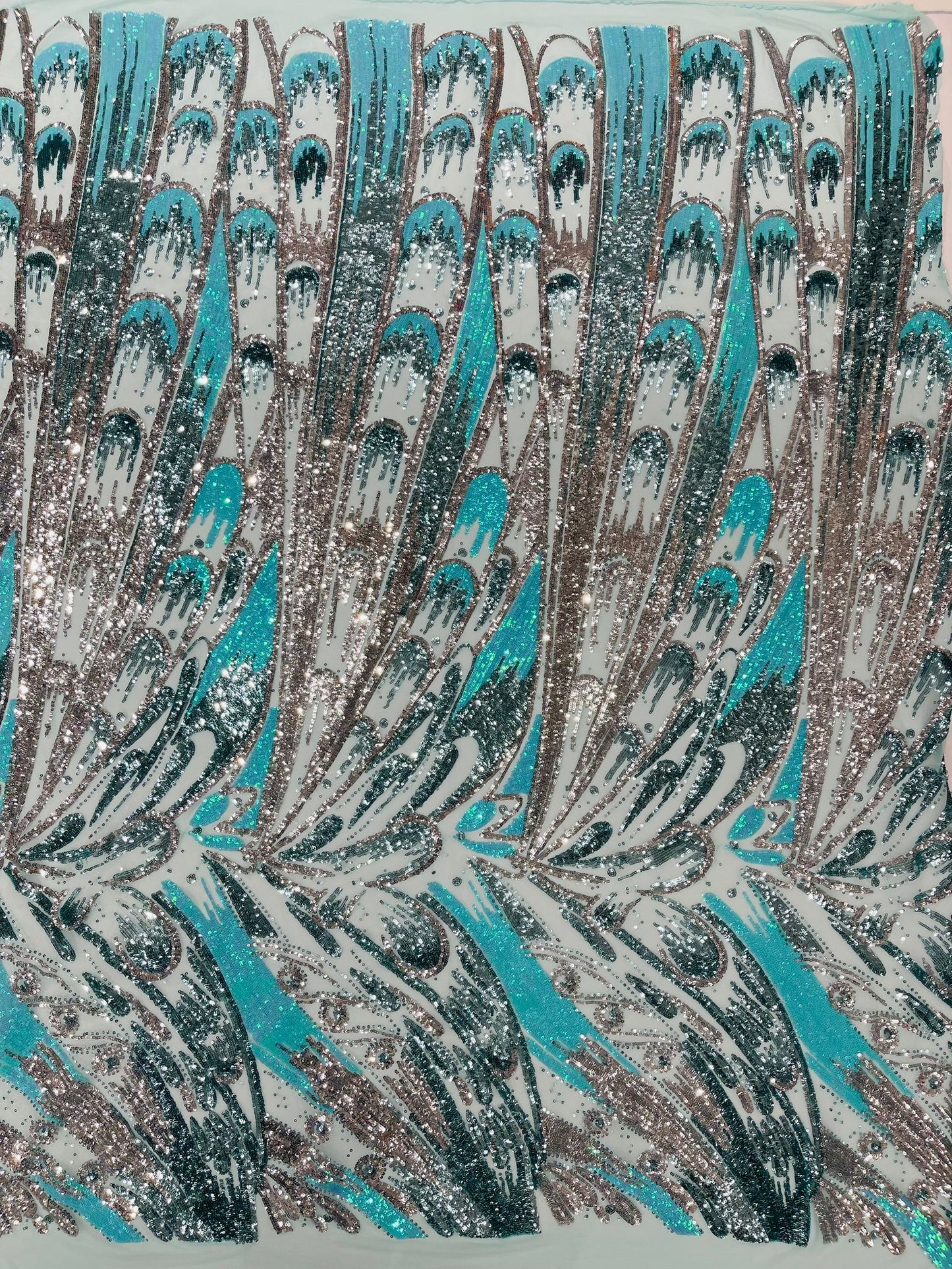 Feather Wing Sequin Fabric 54” Wide| New Creations Fabric & Foam Inc. - New Creations Fabric & Foam Inc