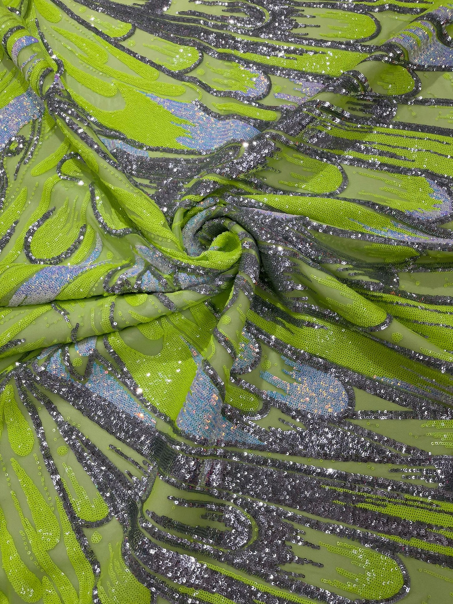 Feather Wing Sequin Fabric 54” Wide| New Creations Fabric & Foam Inc. - New Creations Fabric & Foam Inc