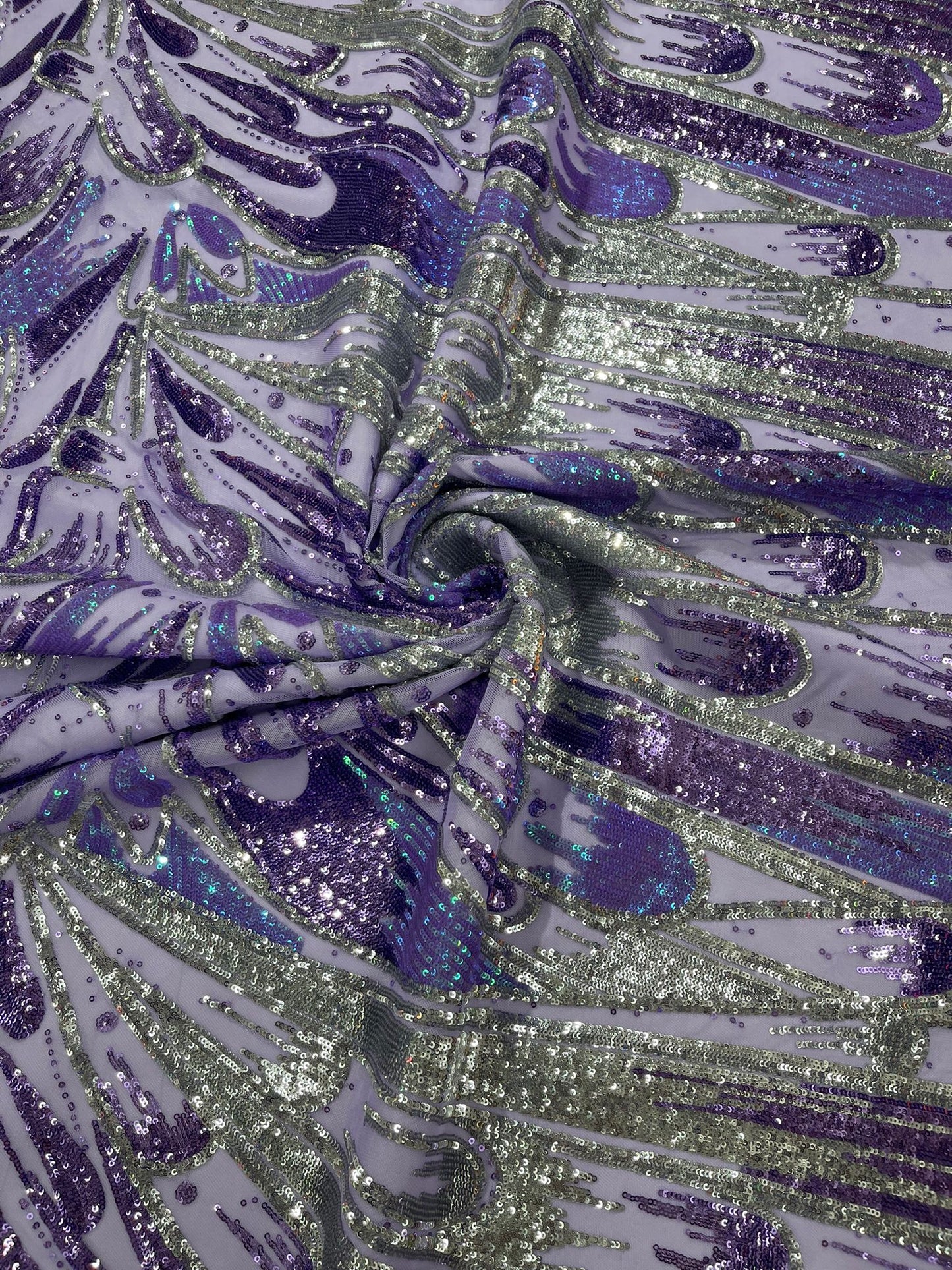 Feather Wing Sequin Fabric 54” Wide| New Creations Fabric & Foam Inc. - New Creations Fabric & Foam Inc