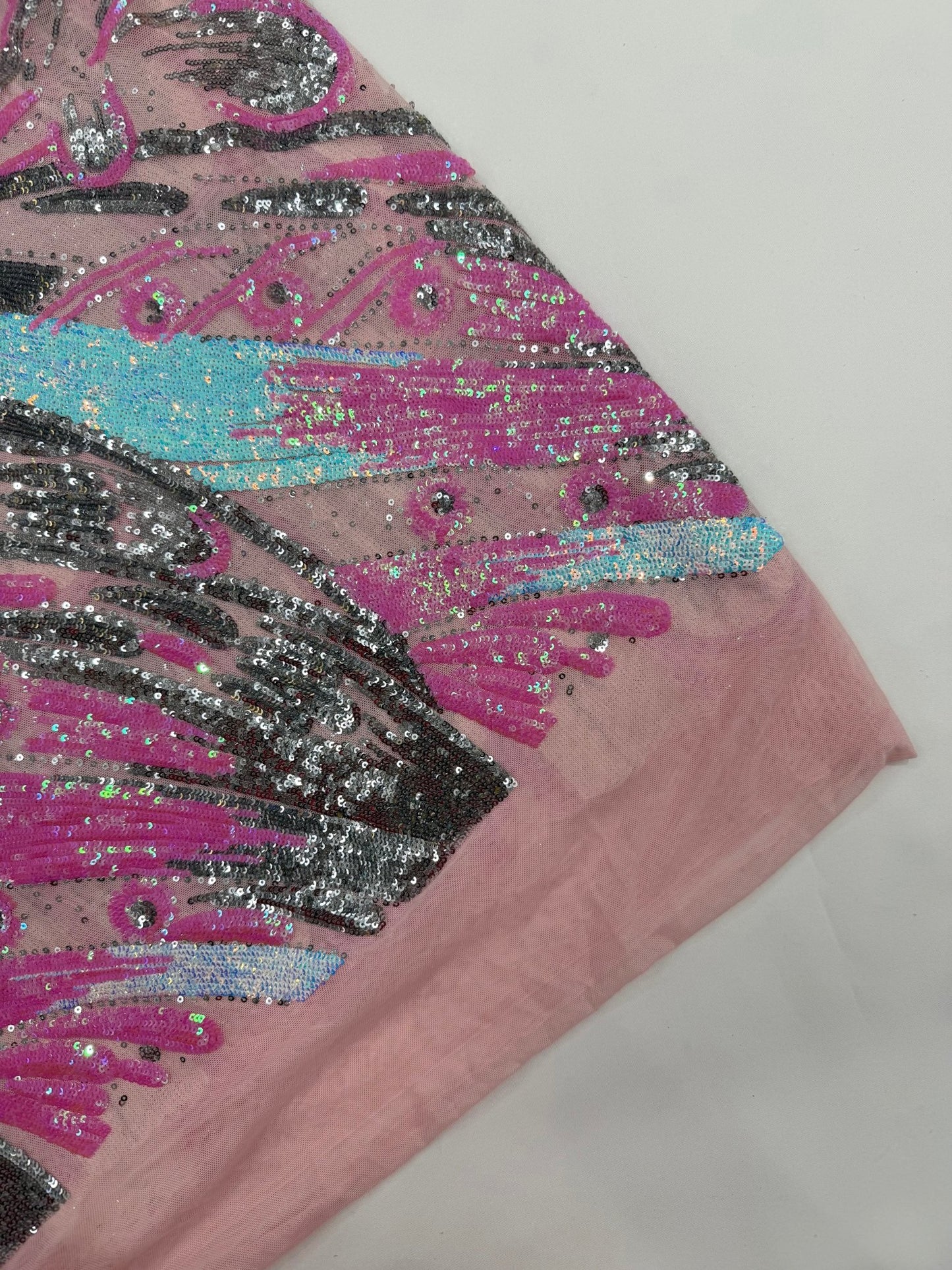 Feather Wing Sequin Fabric 54” Wide| New Creations Fabric & Foam Inc. - New Creations Fabric & Foam Inc