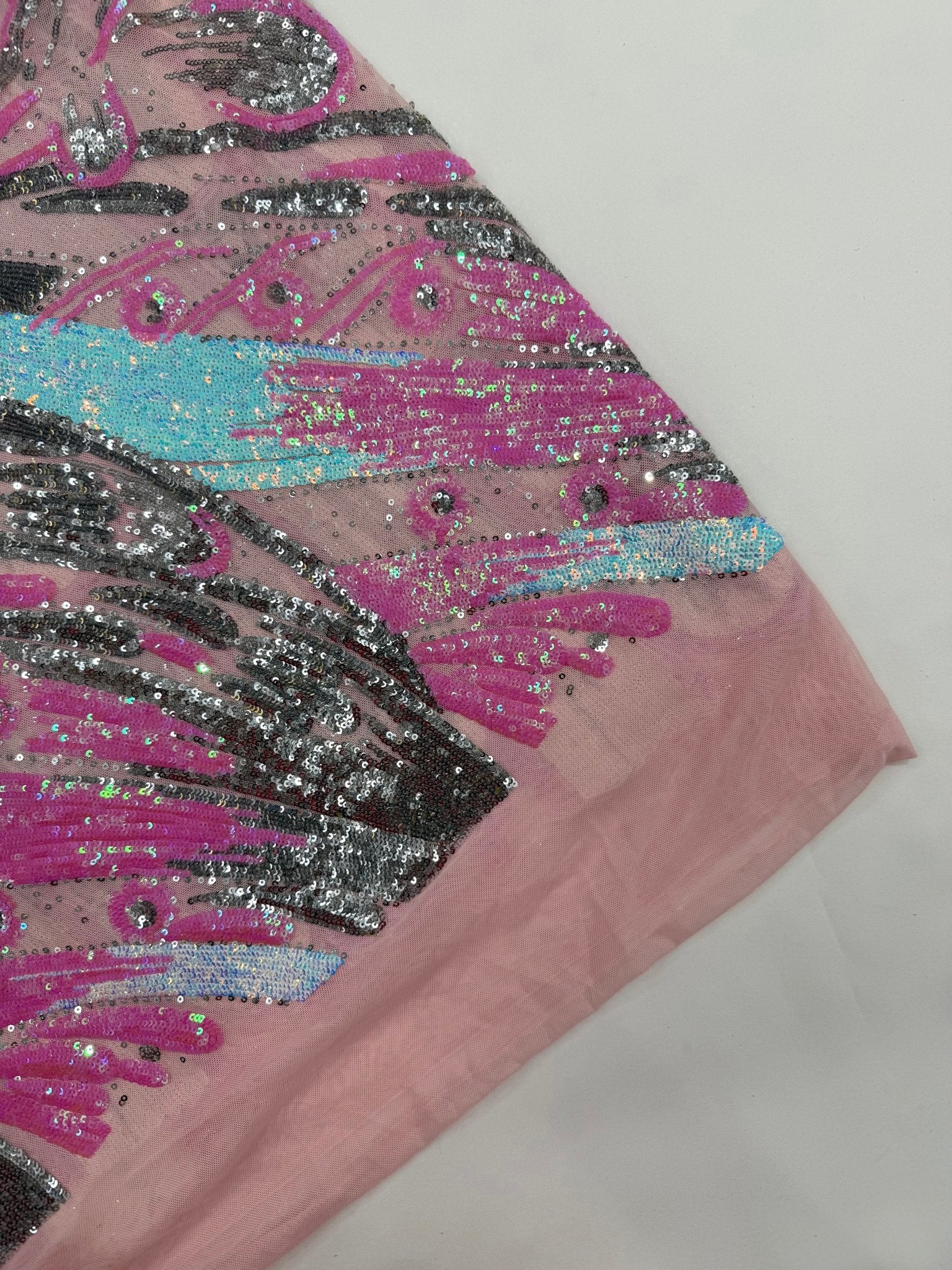 Feather Wing Sequin Fabric 54” Wide| New Creations Fabric & Foam Inc. - New Creations Fabric & Foam Inc
