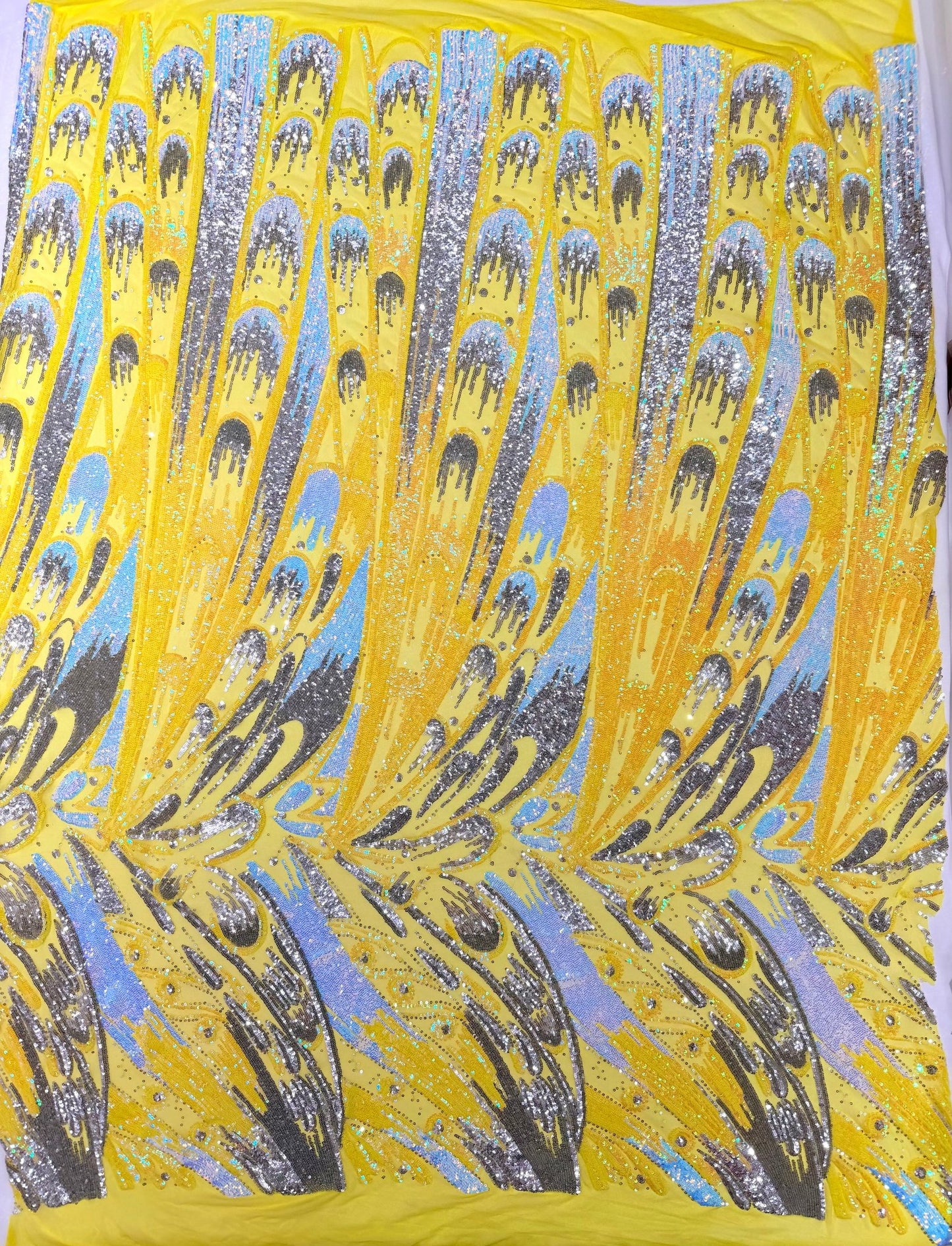 Feather Wing Sequin Fabric 54” Wide| New Creations Fabric & Foam Inc. - New Creations Fabric & Foam Inc
