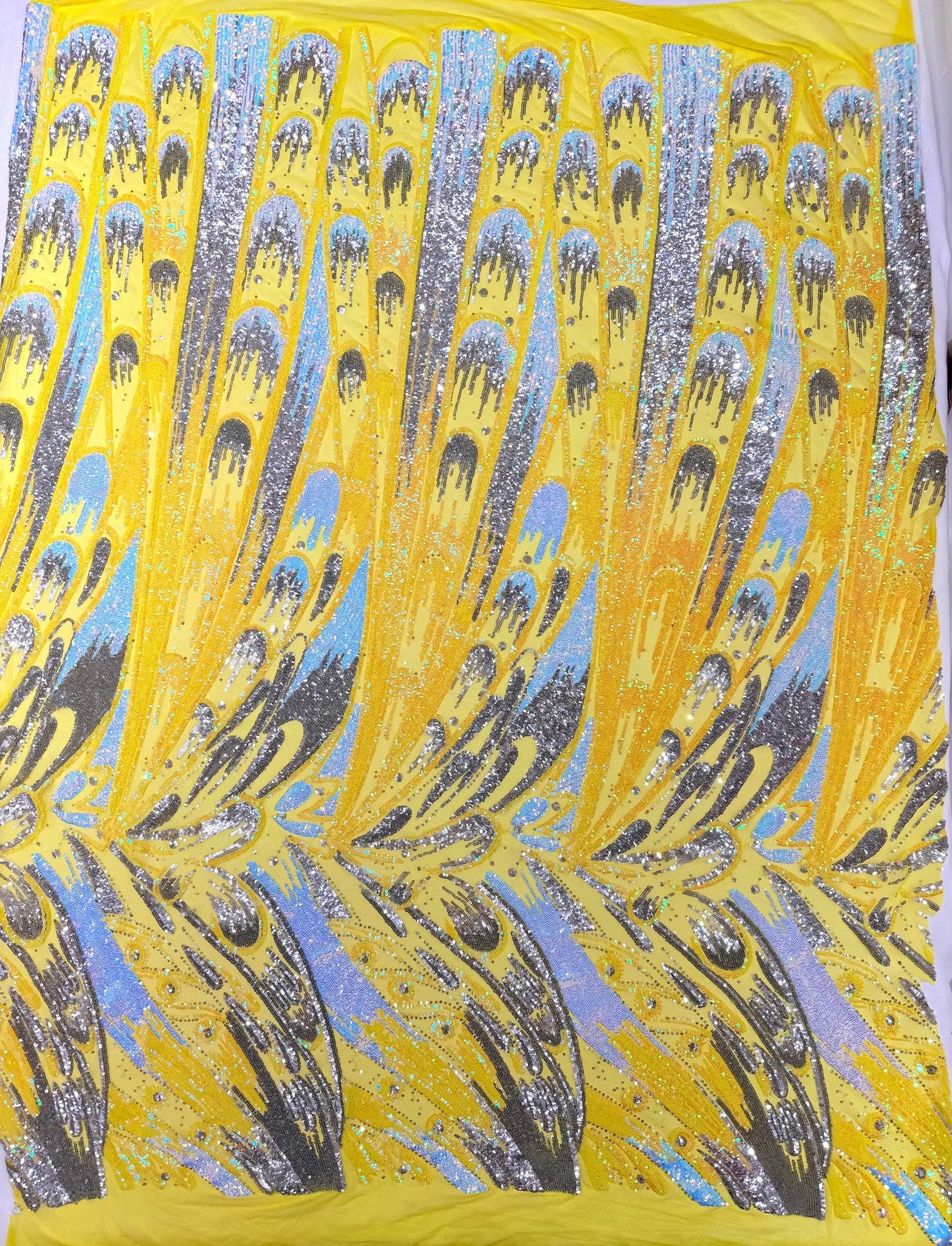 Feather Wing Sequin Fabric 54” Wide| New Creations Fabric & Foam Inc. - New Creations Fabric & Foam Inc