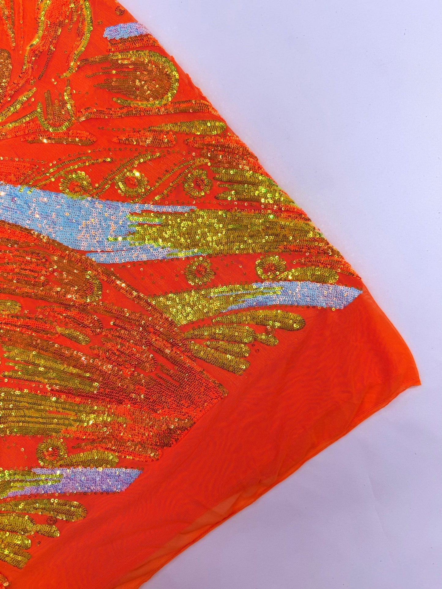 Feather Wing Sequin Fabric 54” Wide| New Creations Fabric & Foam Inc. - New Creations Fabric & Foam Inc