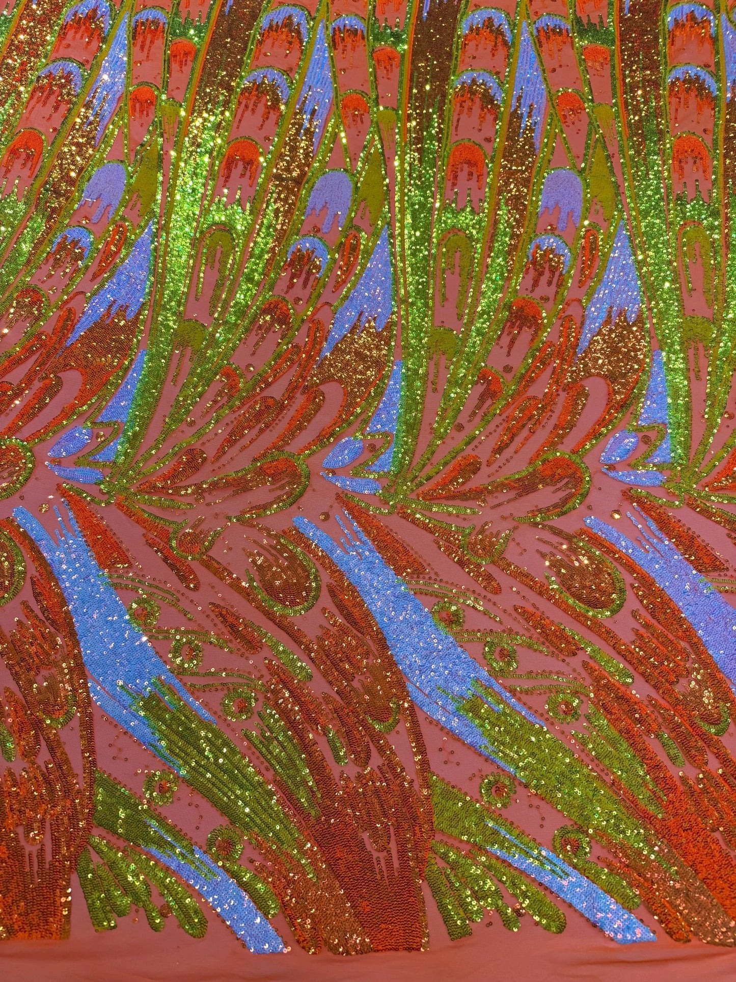 Feather Wing Sequin Fabric 54” Wide| New Creations Fabric & Foam Inc. - New Creations Fabric & Foam Inc