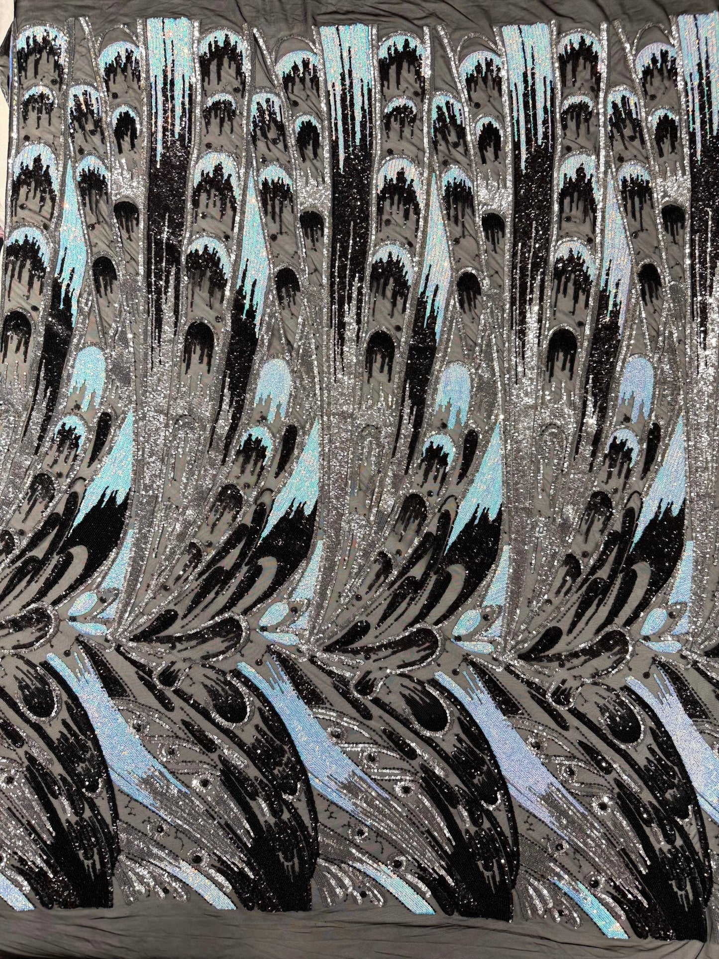 Feather Wing Sequin Fabric 54” Wide| New Creations Fabric & Foam Inc. - New Creations Fabric & Foam Inc