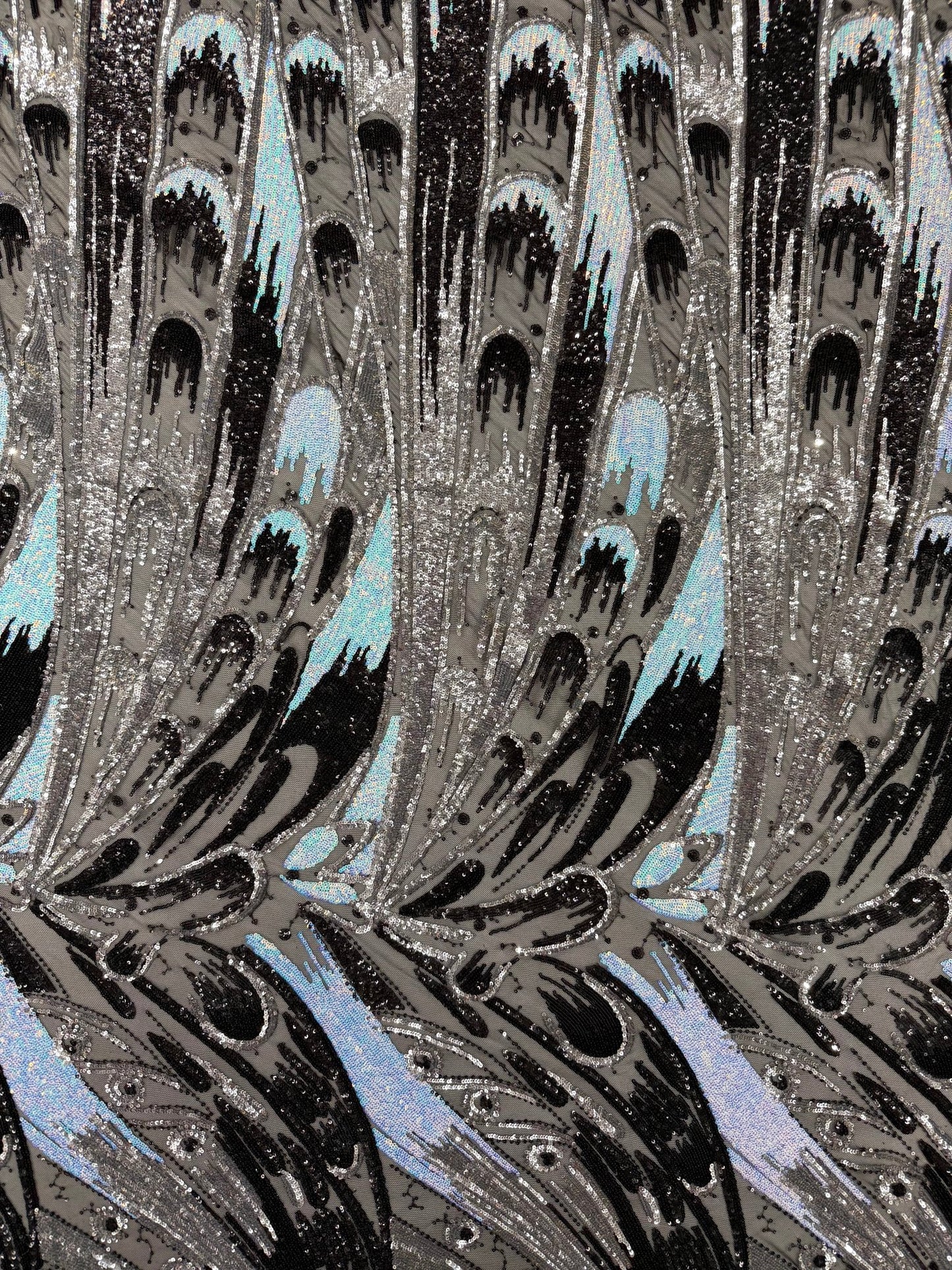 Feather Wing Sequin Fabric 54” Wide| New Creations Fabric & Foam Inc. - New Creations Fabric & Foam Inc