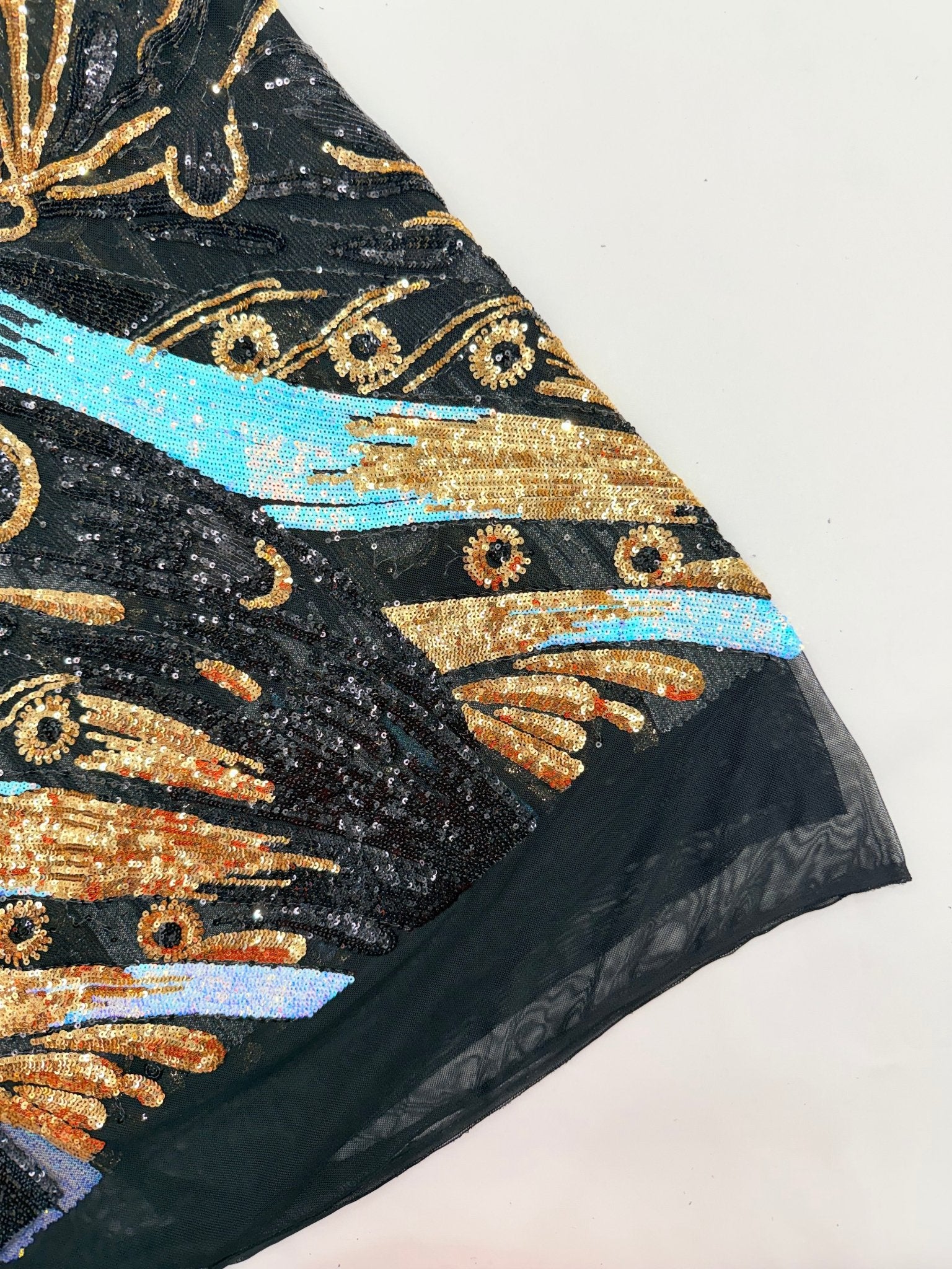 Feather Wing Sequin Fabric 54” Wide| New Creations Fabric & Foam Inc. - New Creations Fabric & Foam Inc