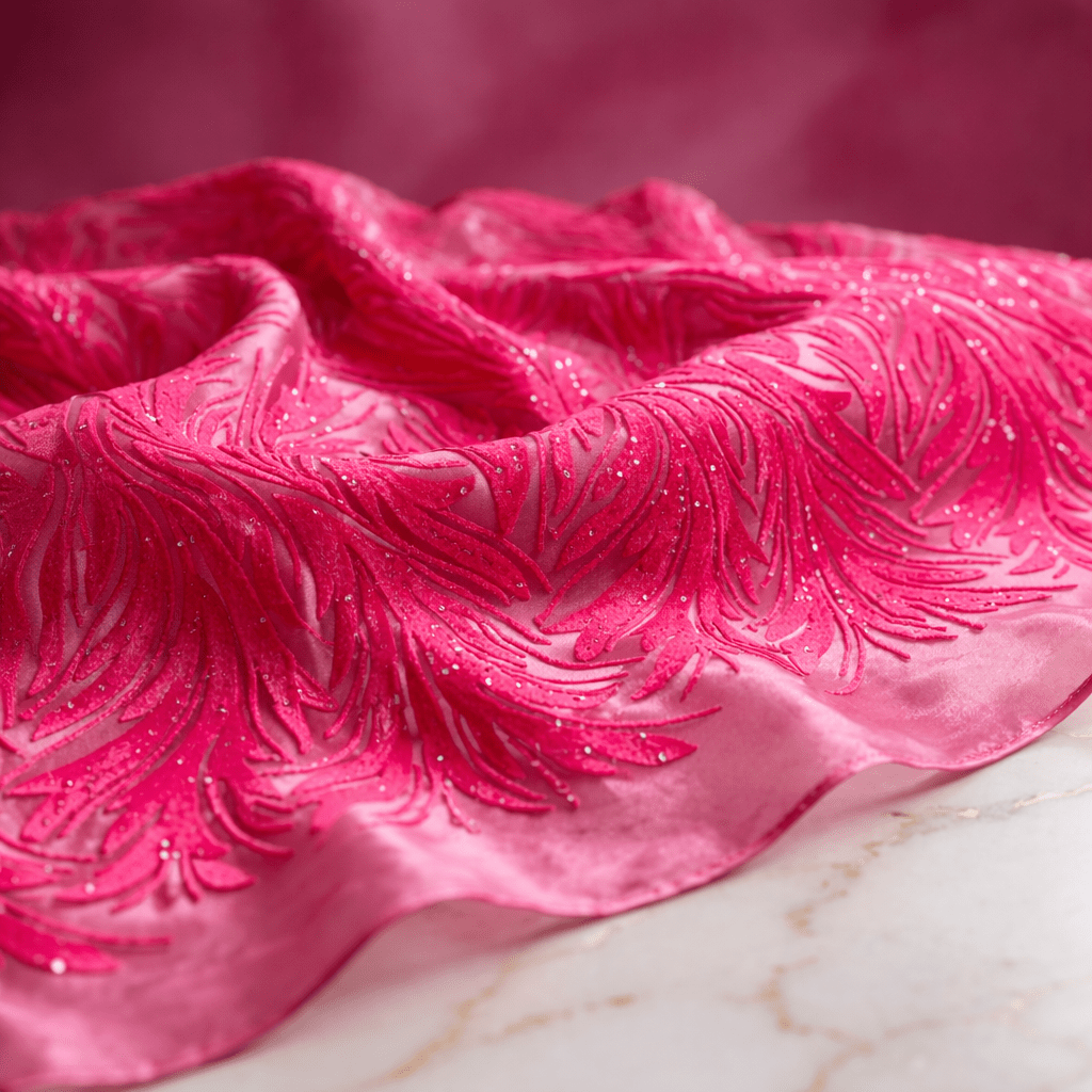 Feather Wing Sequin Stretch Mesh Fabric by the Yard 54” Wide – Iridescent Shiny Sequin Fabric for Prom Dresses, Gowns, Costumes & Luxury Fashion - New Creations Fabric & Foam Inc
