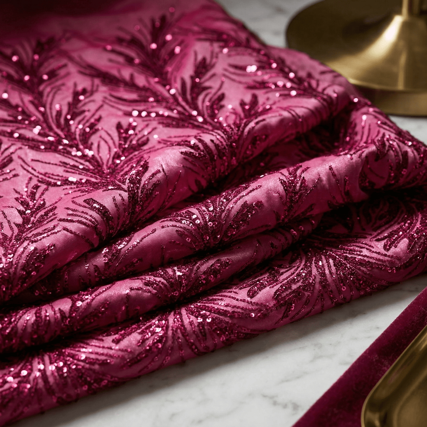 Feather Wing Sequin Stretch Mesh Fabric by the Yard 54” Wide – Iridescent Shiny Sequin Fabric for Prom Dresses, Gowns, Costumes & Luxury Fashion - New Creations Fabric & Foam Inc