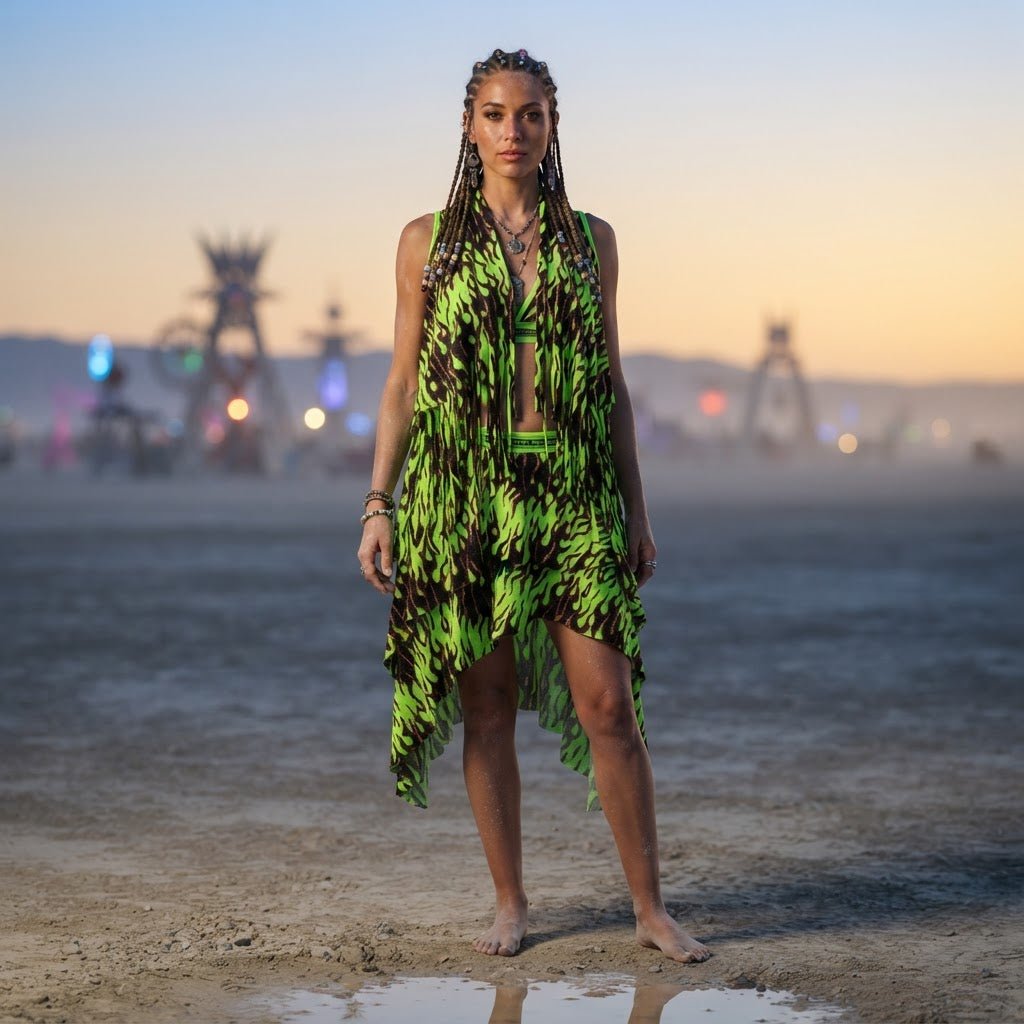 Flame Fabric, Black Flocked Power Mesh With Glitter, 58" Wide| Cosplays| Burning Man. - New Creations Fabric & Foam Inc