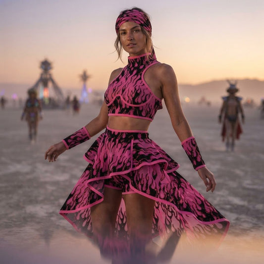 Flame Fabric, Black Flocked Power Mesh With Glitter, 58" Wide| Cosplays| Burning Man. - New Creations Fabric & Foam Inc
