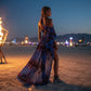 Flame Fabric, Black Flocked Power Mesh With Glitter, 58" Wide| Cosplays| Burning Man. - New Creations Fabric & Foam Inc
