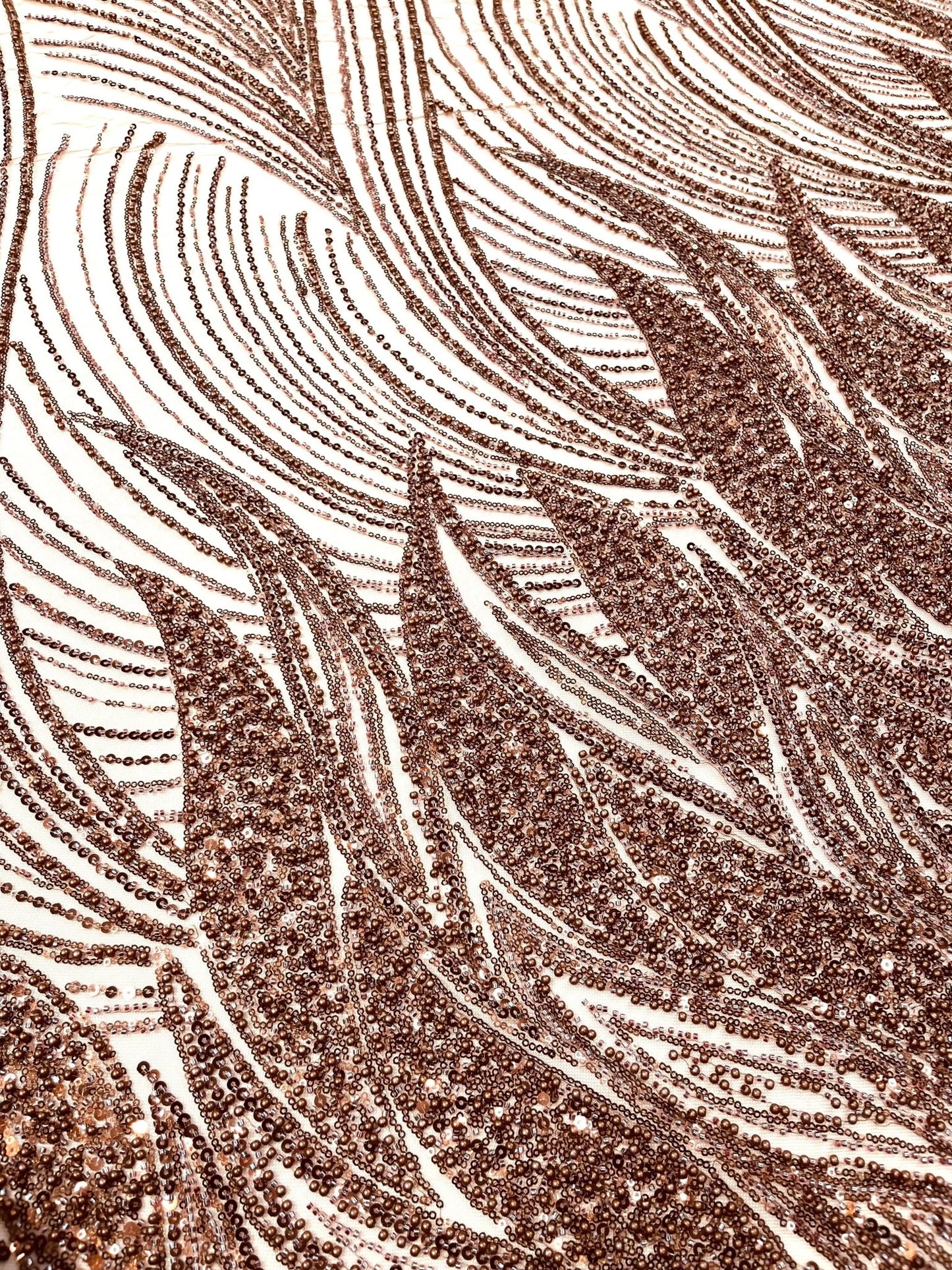 Flame Fashion Beaded Lace Fabric| Prom| Wedding| By The Yard. - New Creations Fabric & Foam Inc