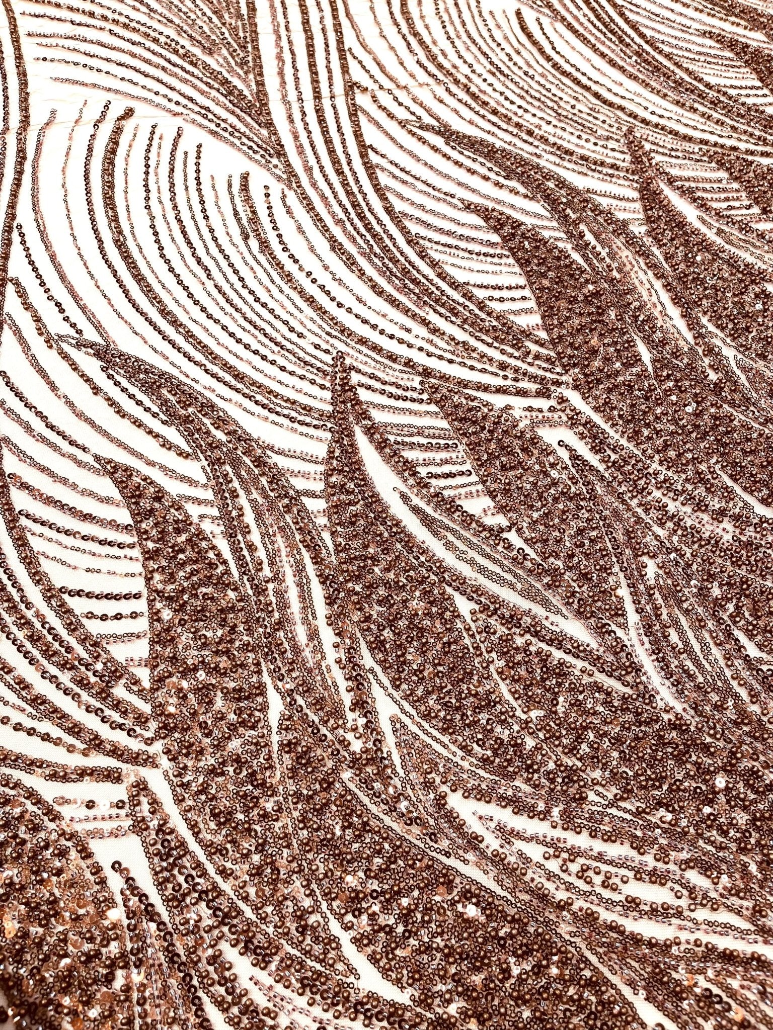 Flame Fashion Beaded Lace Fabric| Prom| Wedding| By The Yard. - New Creations Fabric & Foam Inc