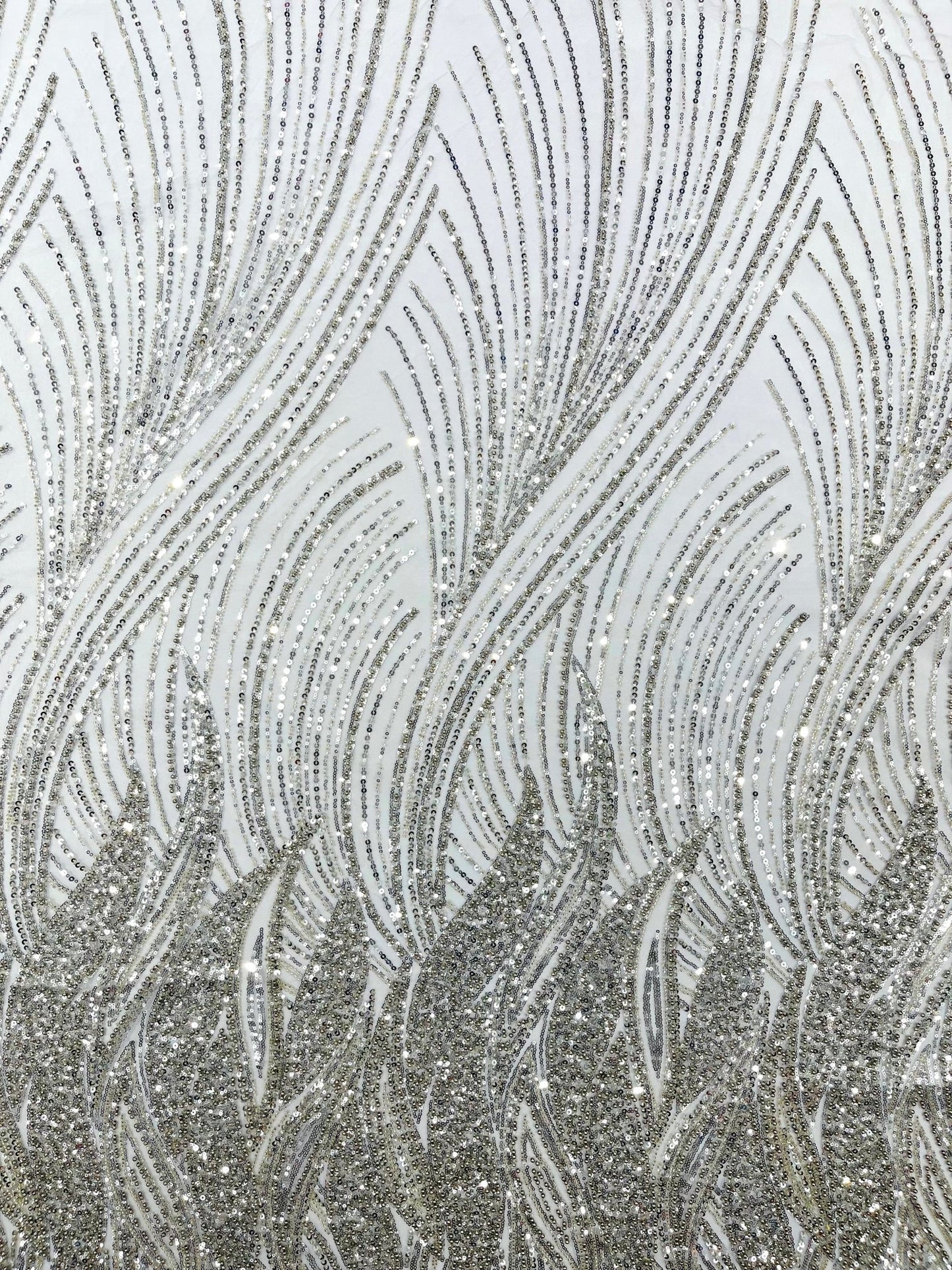 Flame Fashion Beaded Lace Fabric| Prom| Wedding| By The Yard. - New Creations Fabric & Foam Inc