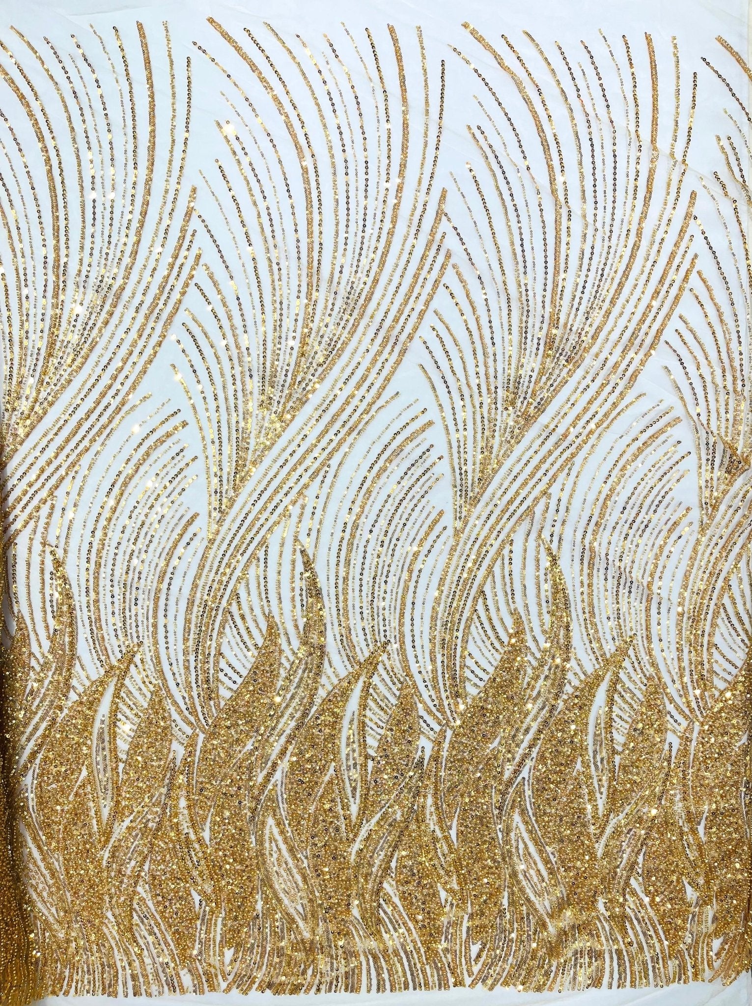 Flame Fashion Beaded Lace Fabric| Prom| Wedding| By The Yard. - New Creations Fabric & Foam Inc