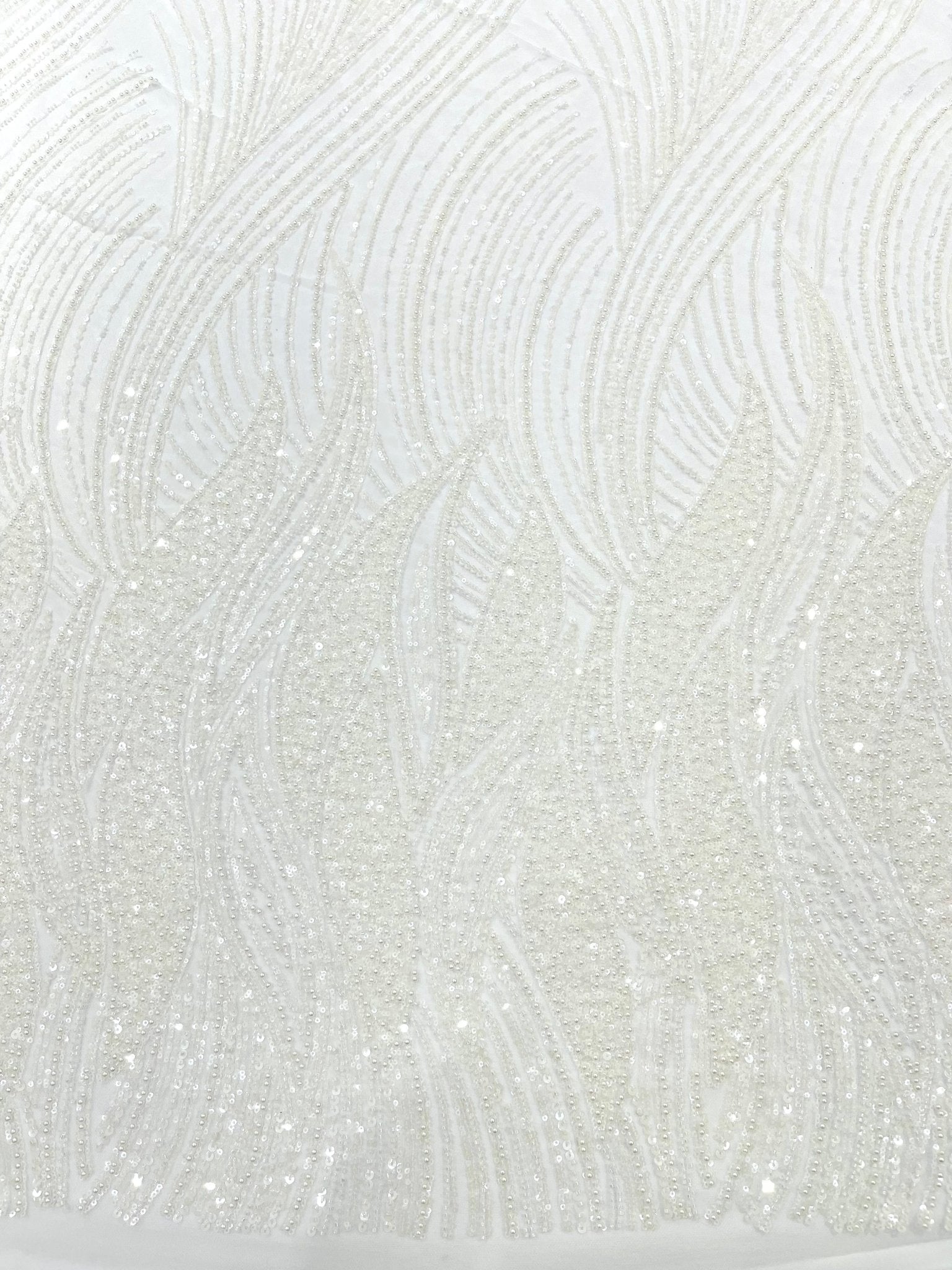 Flame Fashion Beaded Lace Fabric| Prom| Wedding| By The Yard. - New Creations Fabric & Foam Inc