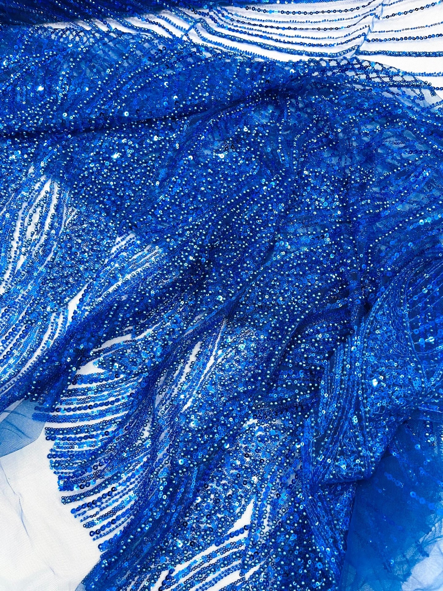 Flame Fashion Beaded Lace Fabric| Prom| Wedding| By The Yard. - New Creations Fabric & Foam Inc