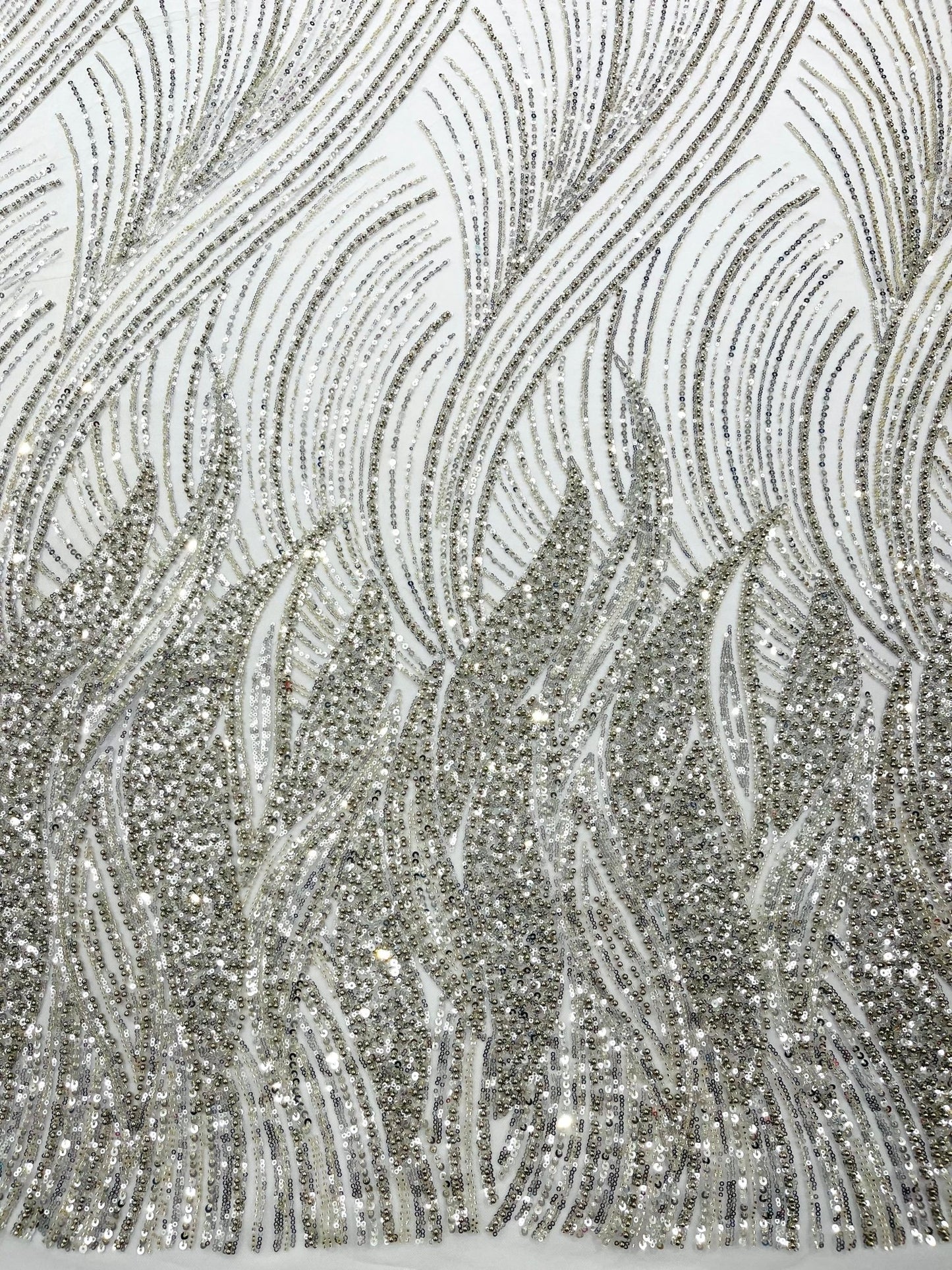 Flame Fashion Beaded Lace Fabric| Prom| Wedding| By The Yard. - New Creations Fabric & Foam Inc