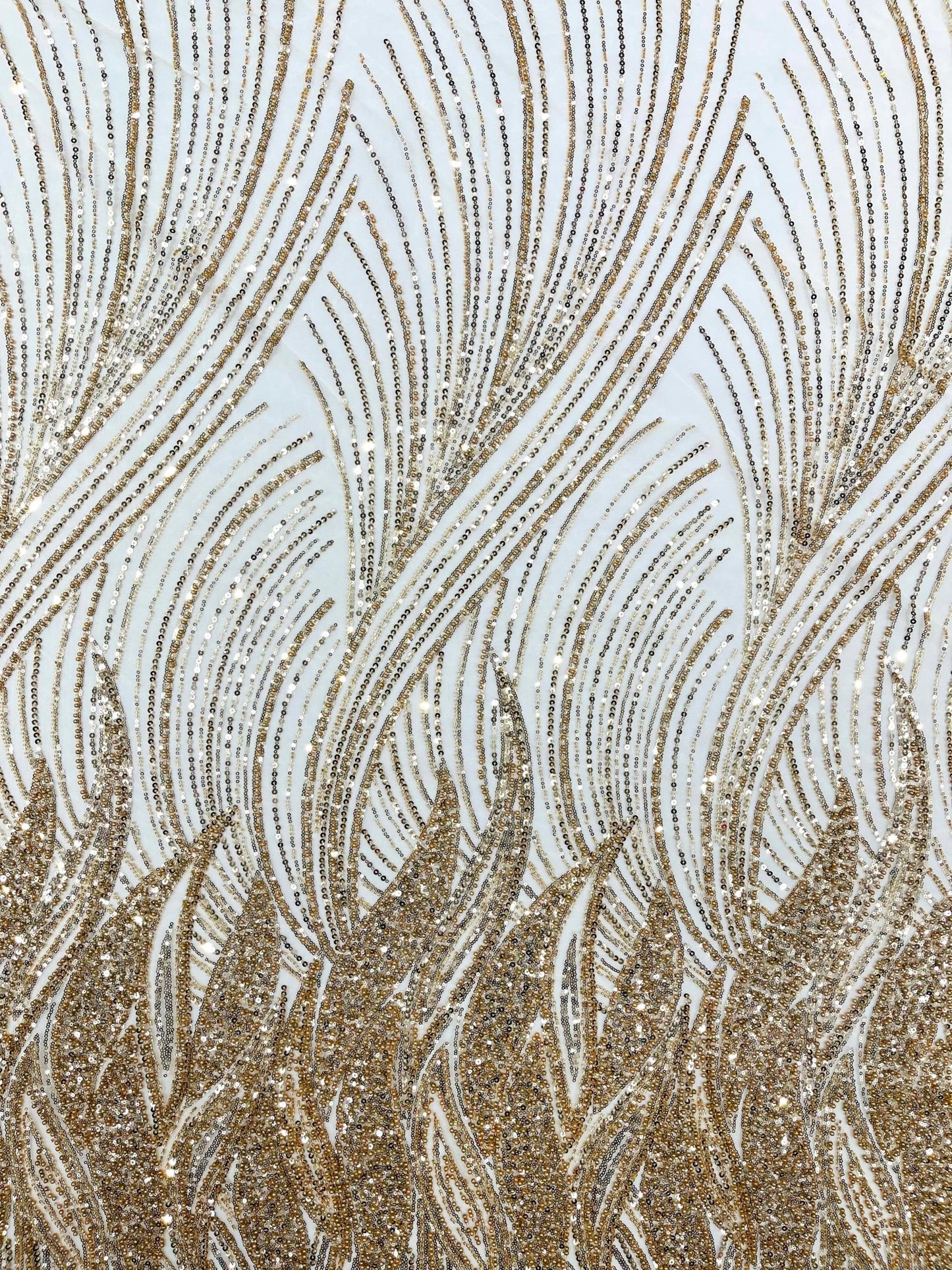 Flame Fashion Beaded Lace Fabric| Prom| Wedding| By The Yard. - New Creations Fabric & Foam Inc