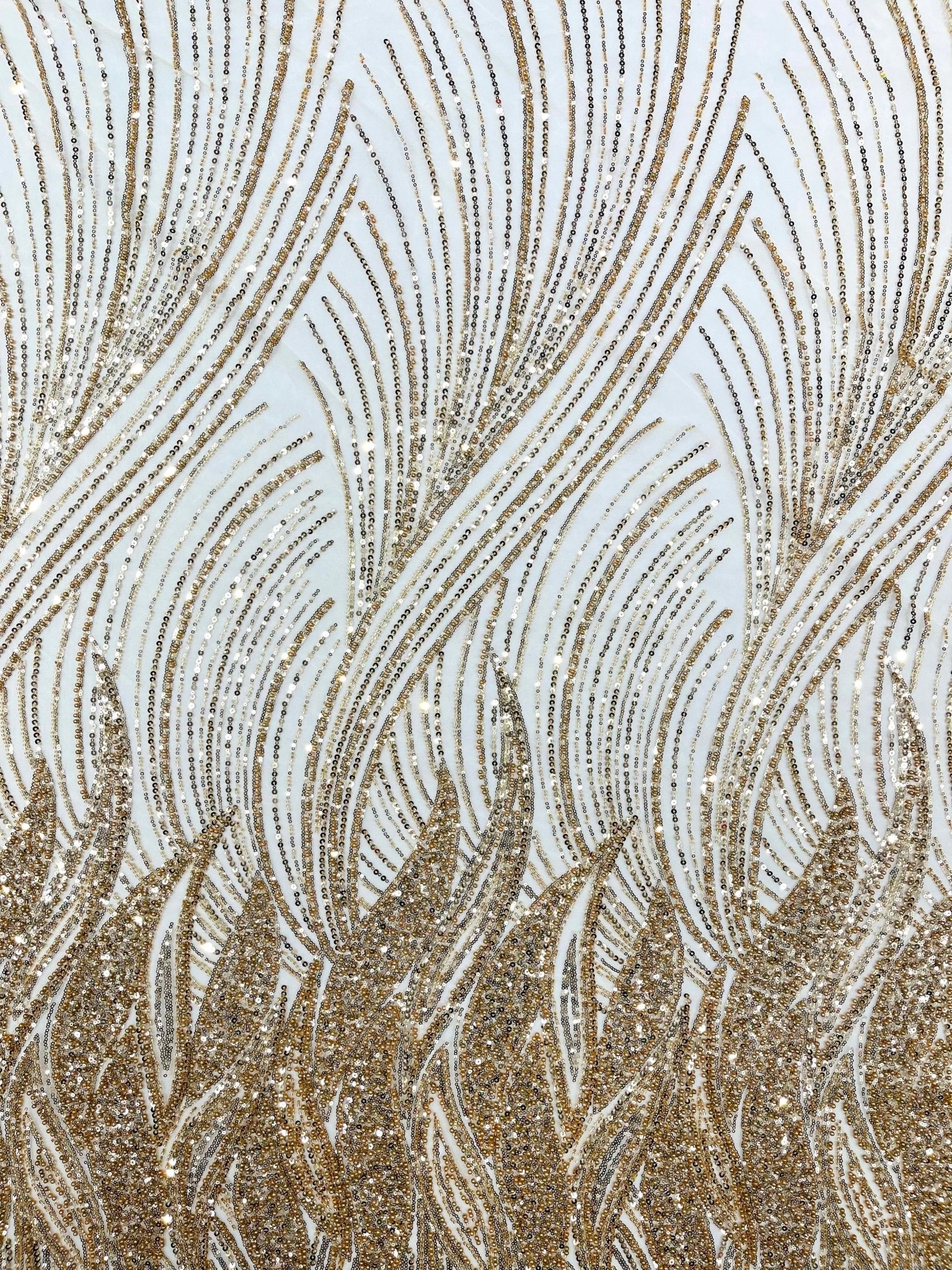 Flame Fashion Beaded Lace Fabric| Prom| Wedding| By The Yard. - New Creations Fabric & Foam Inc