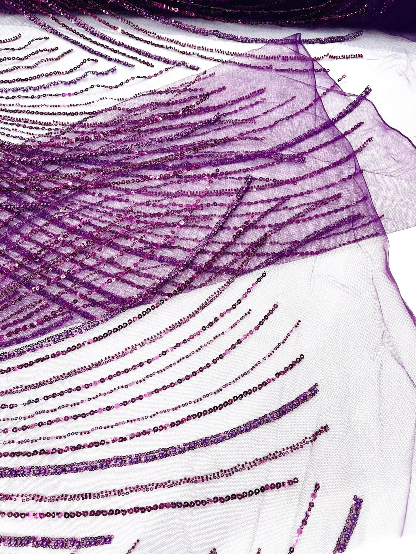 Flame Fashion Beaded Lace Fabric| Prom| Wedding| By The Yard. - New Creations Fabric & Foam Inc
