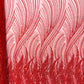 Flame Fashion Beaded Lace Fabric| Prom| Wedding| By The Yard. - New Creations Fabric & Foam Inc