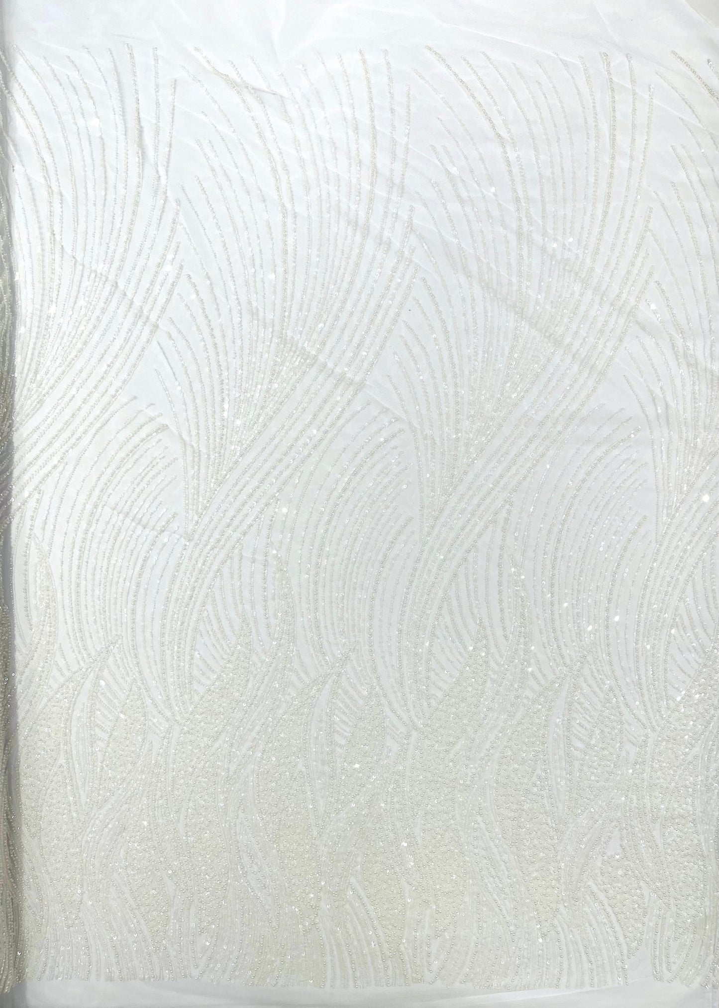 Flame Fashion Beaded Lace Fabric| Prom| Wedding| By The Yard. - New Creations Fabric & Foam Inc