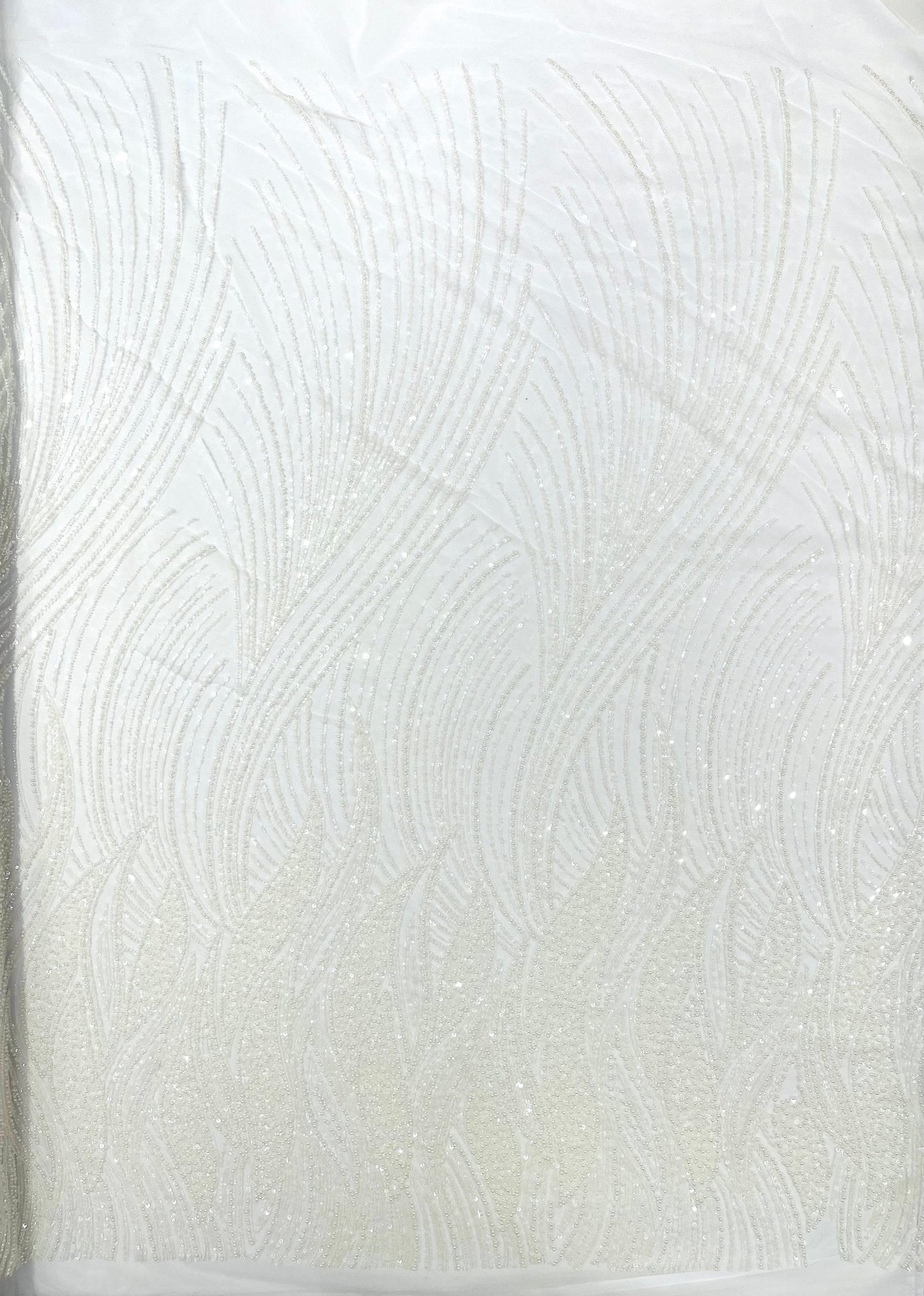 Flame Fashion Beaded Lace Fabric| Prom| Wedding| By The Yard. - New Creations Fabric & Foam Inc