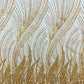 Flame Fashion Beaded Lace Fabric| Prom| Wedding| By The Yard. - New Creations Fabric & Foam Inc