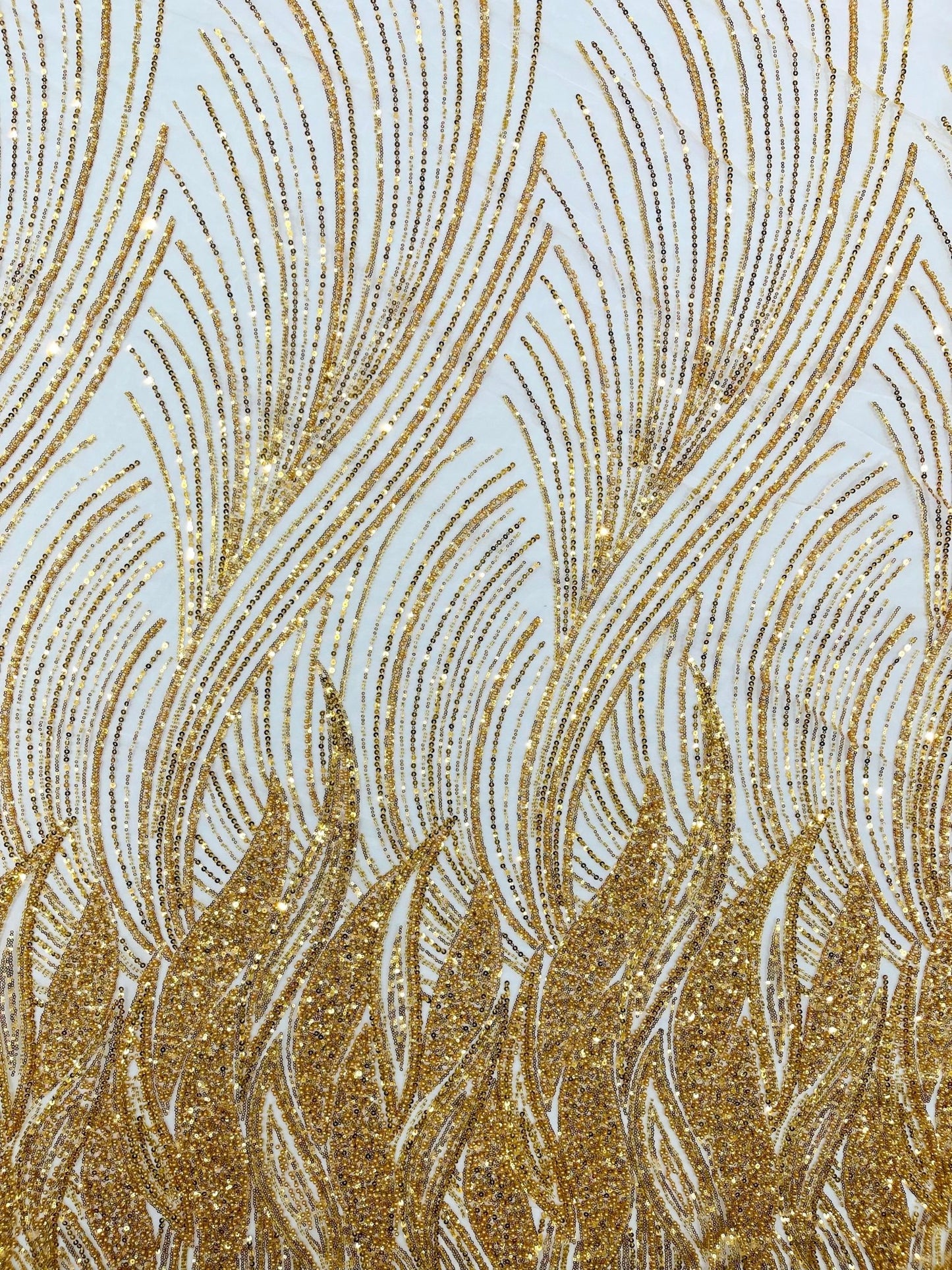 Flame Fashion Beaded Lace Fabric| Prom| Wedding| By The Yard. - New Creations Fabric & Foam Inc
