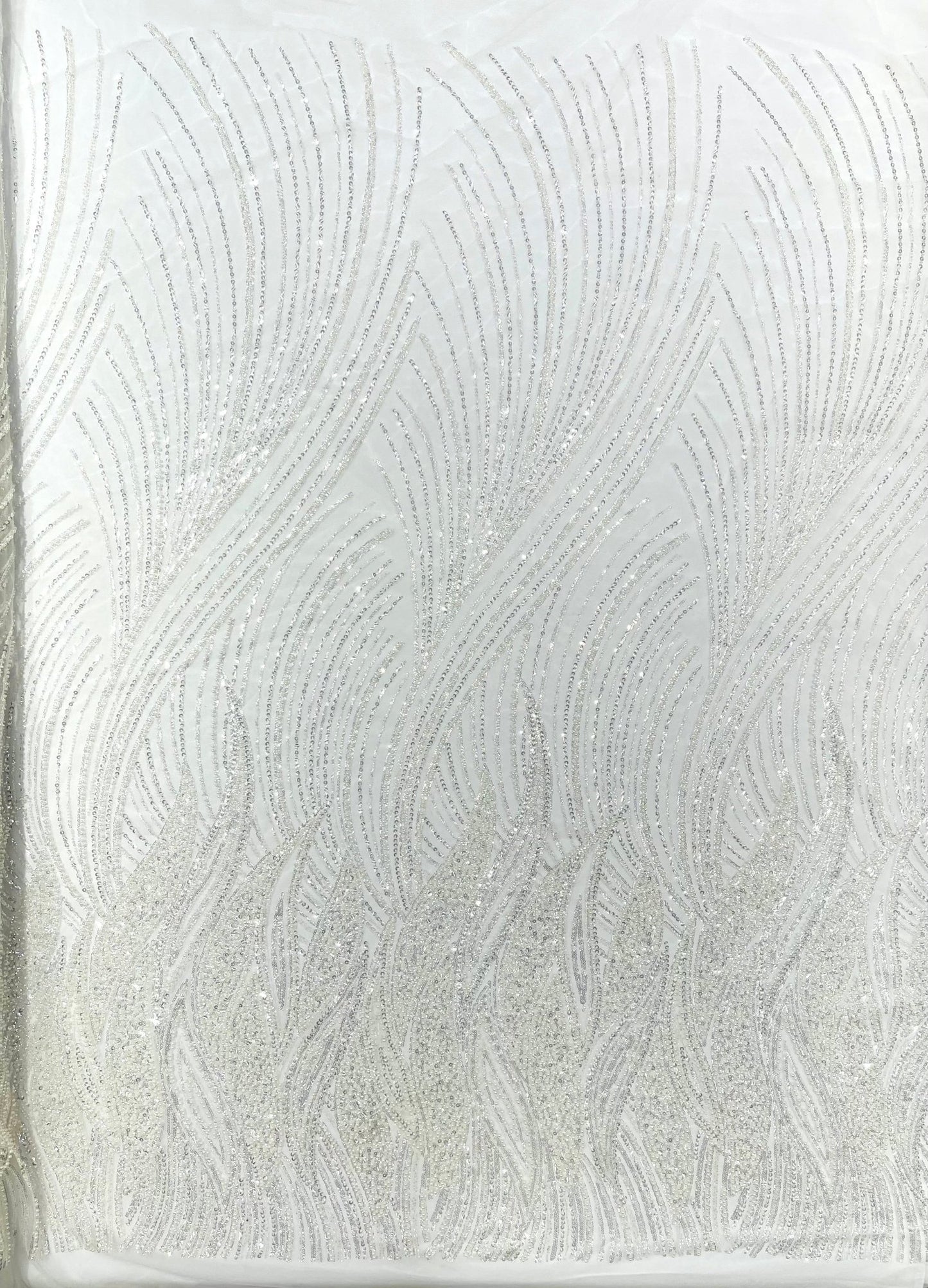 Flame Fashion Beaded Lace Fabric| Prom| Wedding| By The Yard. - New Creations Fabric & Foam Inc