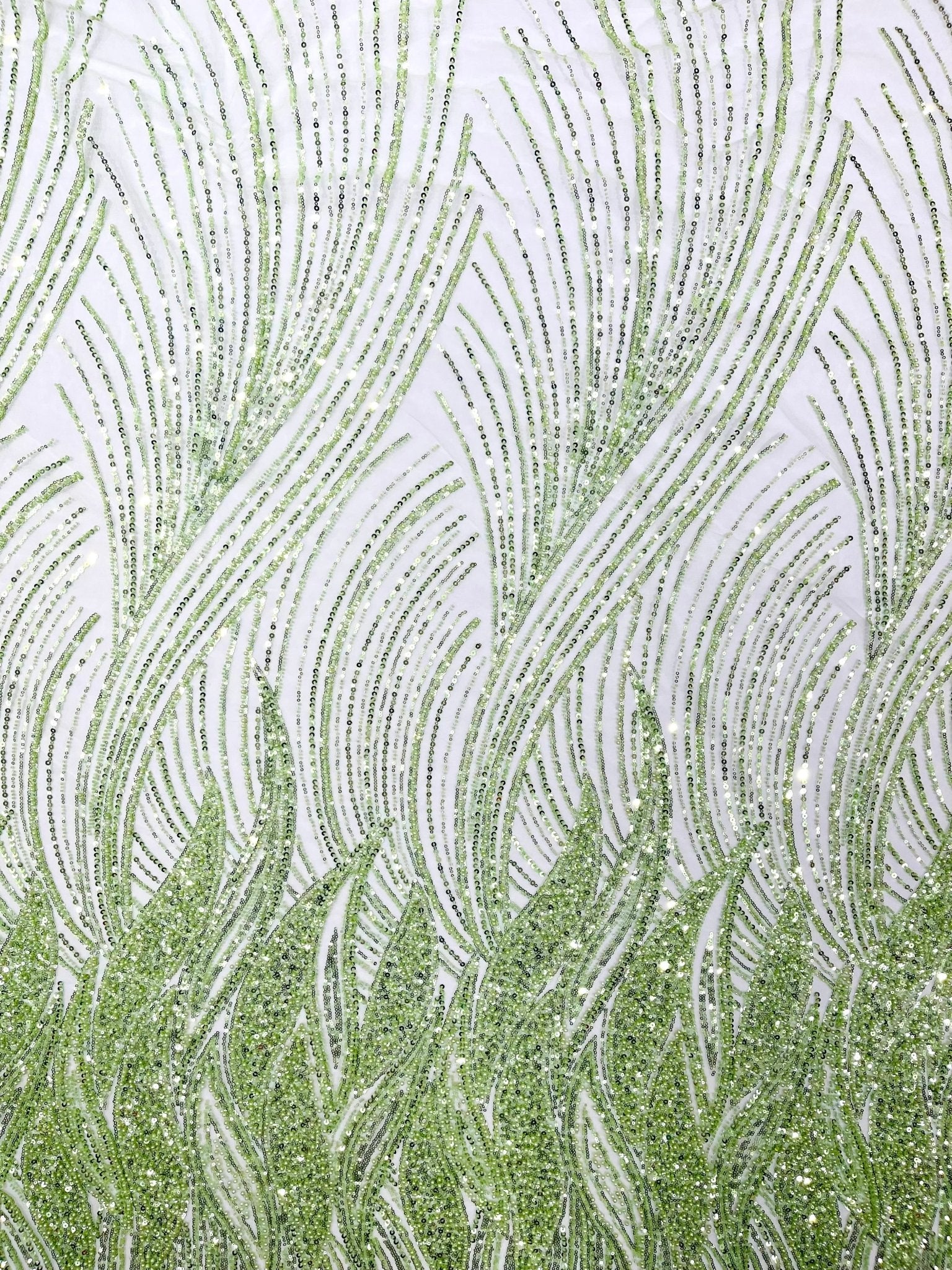 Flame Fashion Beaded Lace Fabric| Prom| Wedding| By The Yard. - New Creations Fabric & Foam Inc