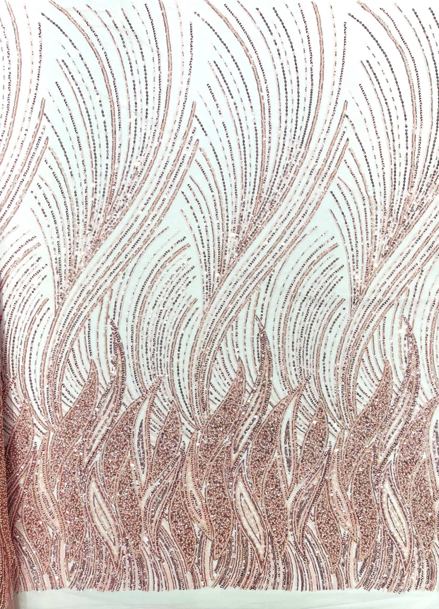 Flame Fashion Beaded Lace Fabric| Prom| Wedding| By The Yard. - New Creations Fabric & Foam Inc