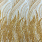 Flame Fashion Beaded Lace Fabric| Prom| Wedding| By The Yard. - New Creations Fabric & Foam Inc