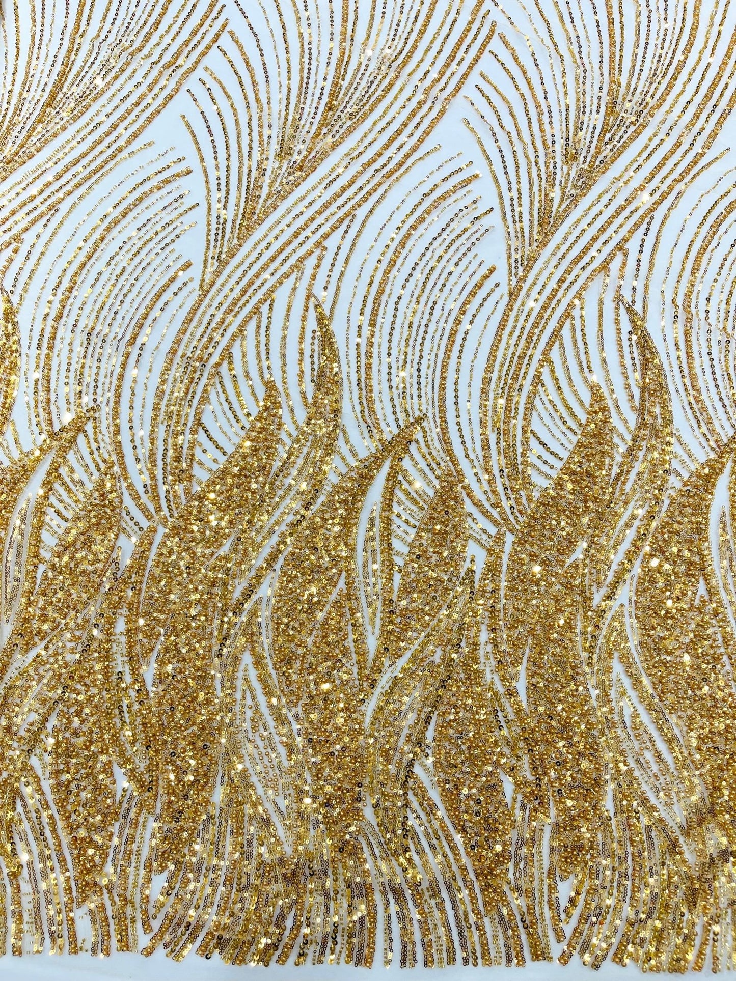 Flame Fashion Beaded Lace Fabric| Prom| Wedding| By The Yard. - New Creations Fabric & Foam Inc