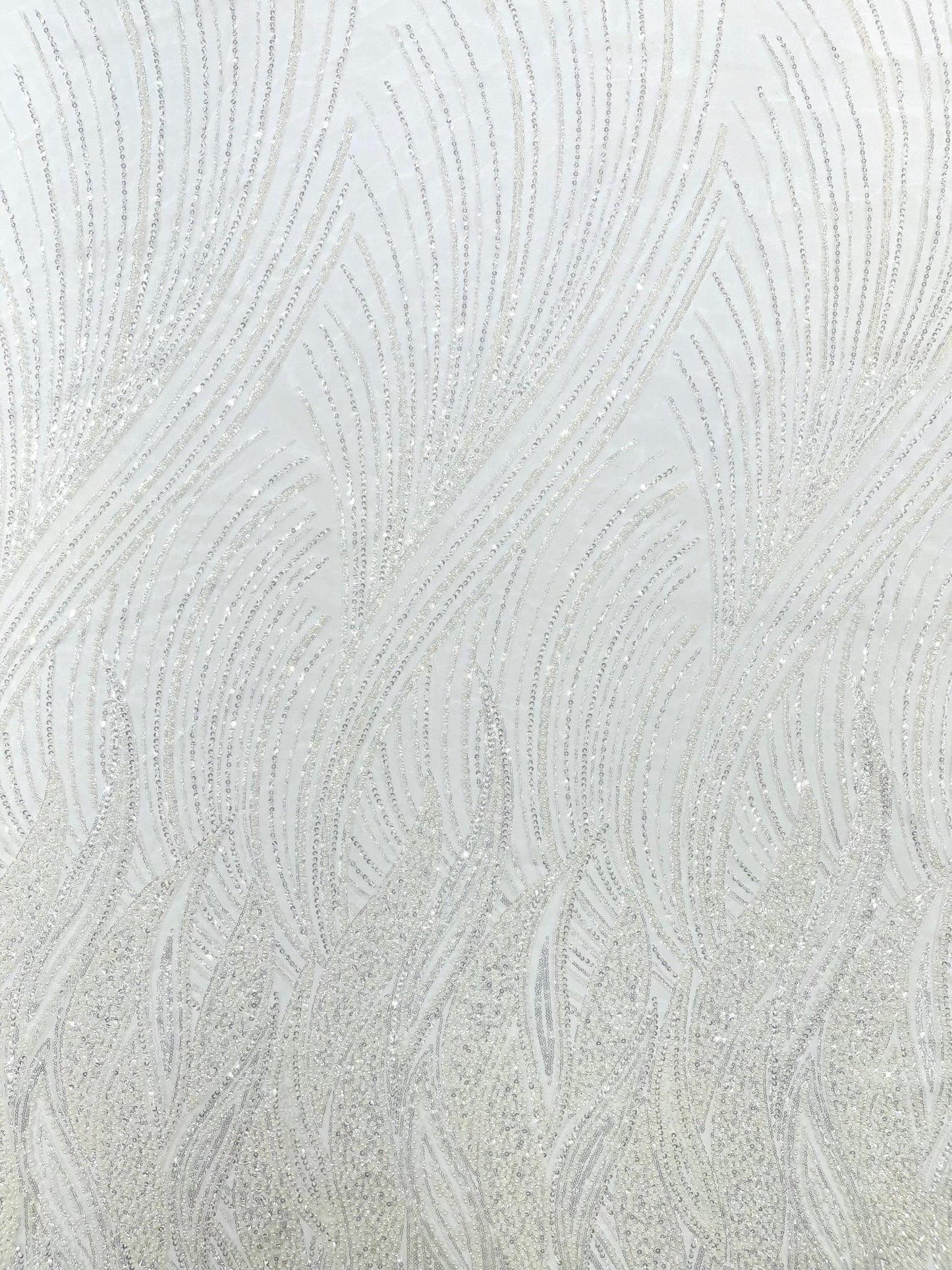Flame Fashion Beaded Lace Fabric| Prom| Wedding| By The Yard. - New Creations Fabric & Foam Inc