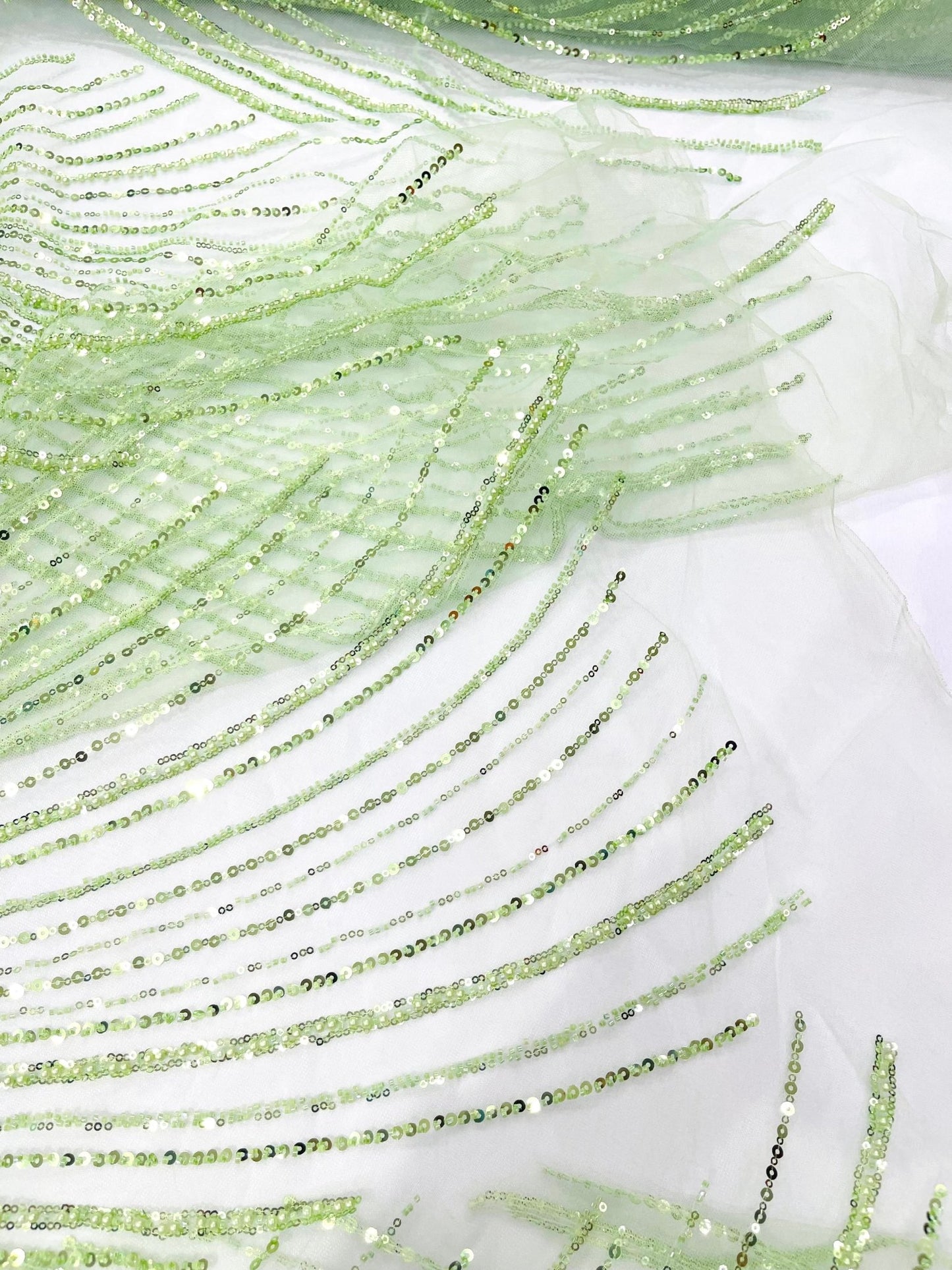 Flame Fashion Beaded Lace Fabric| Prom| Wedding| By The Yard. - New Creations Fabric & Foam Inc