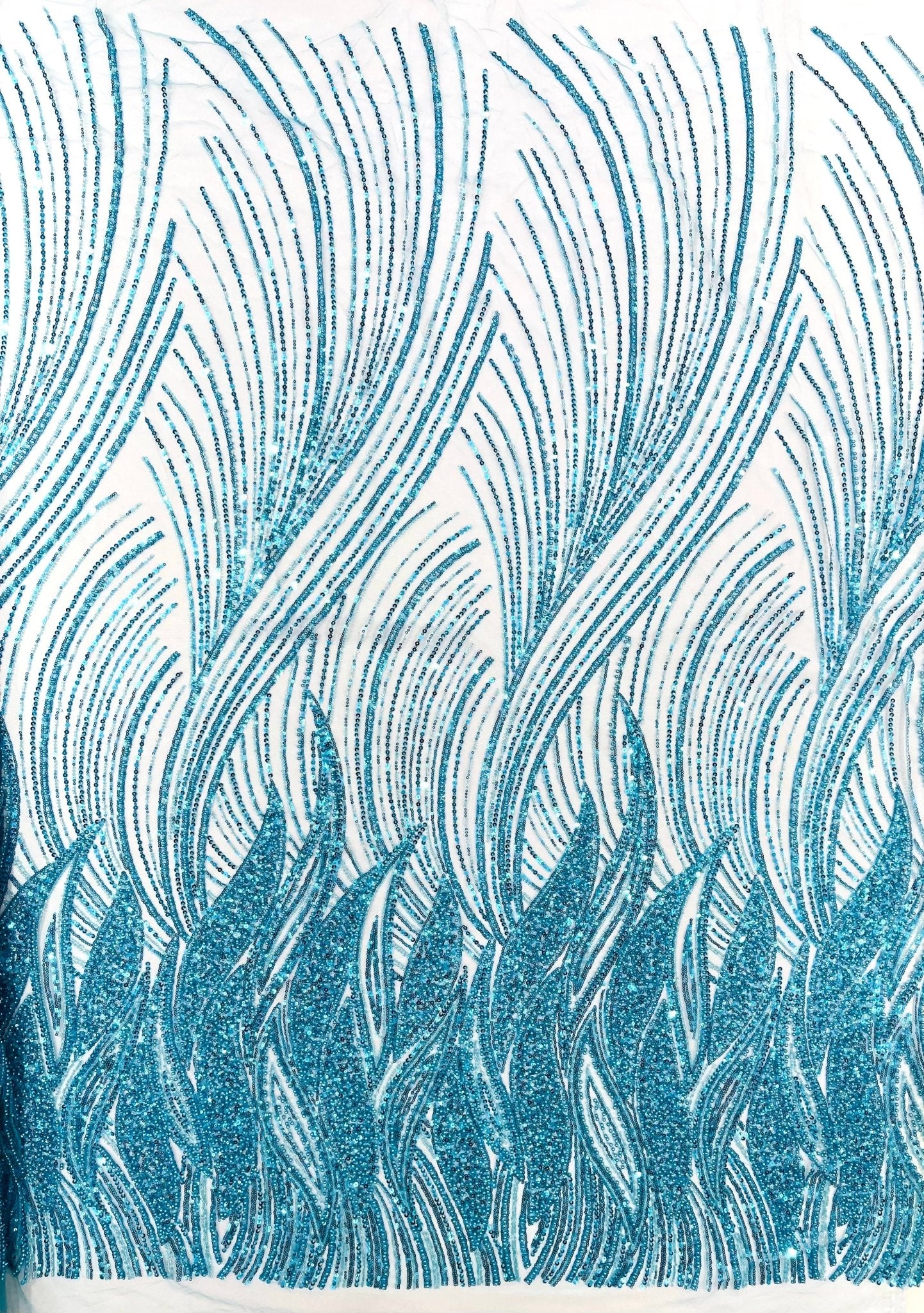Flame Fashion Beaded Lace Fabric| Prom| Wedding| By The Yard. - New Creations Fabric & Foam Inc